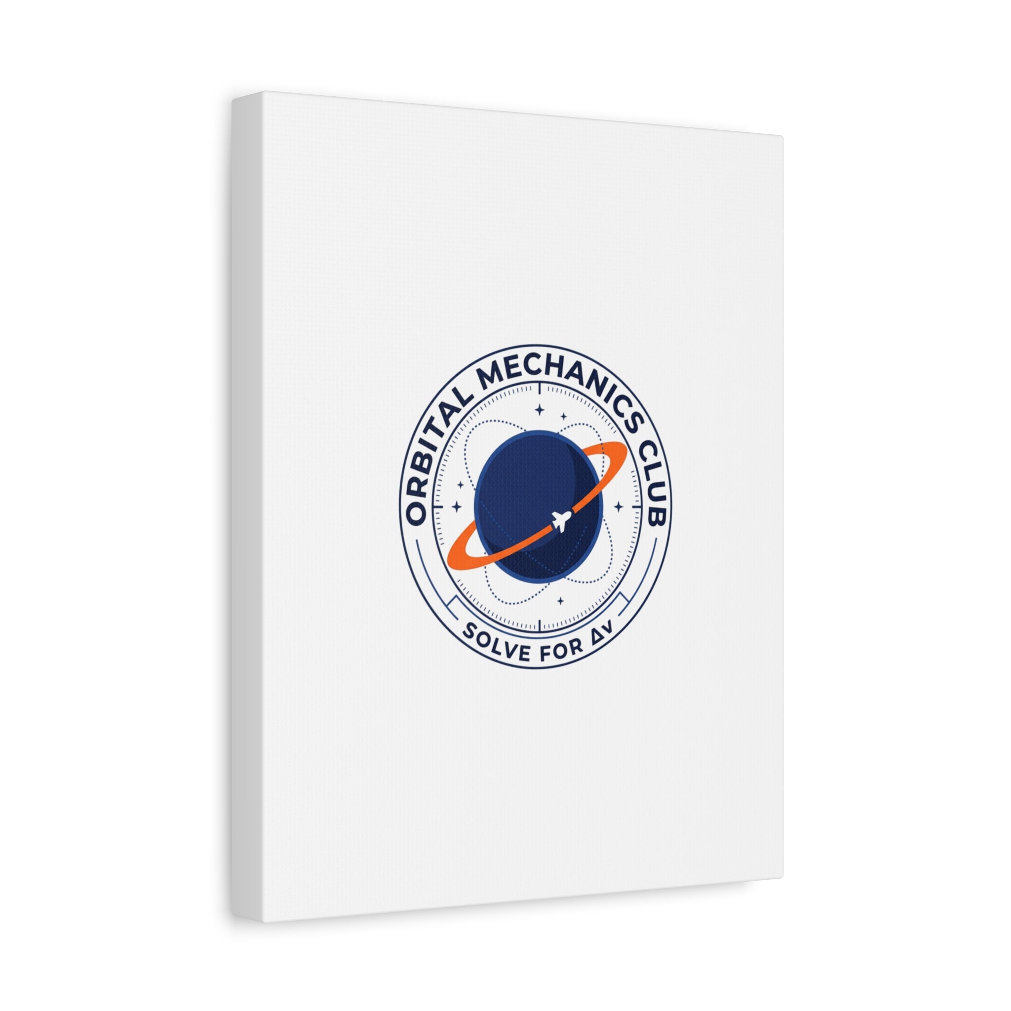 Orbital Mechanics Club Mission Patch Canvas – Space Rocket Wall Art | Astronaut & STEM Decor | Science Aesthetic Canvas