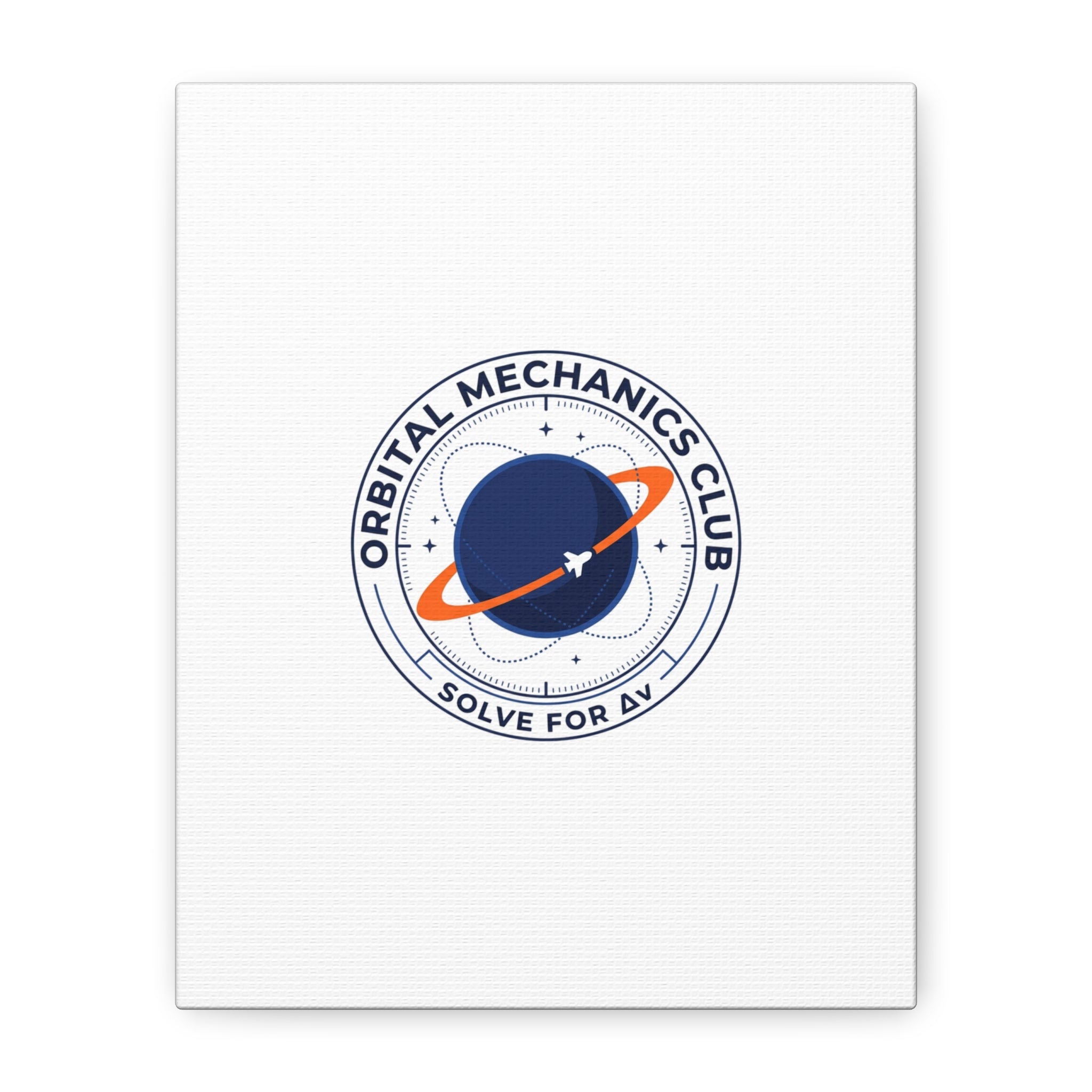 Orbital Mechanics Club Mission Patch Canvas – Space Rocket Wall Art | Astronaut & STEM Decor | Science Aesthetic Canvas