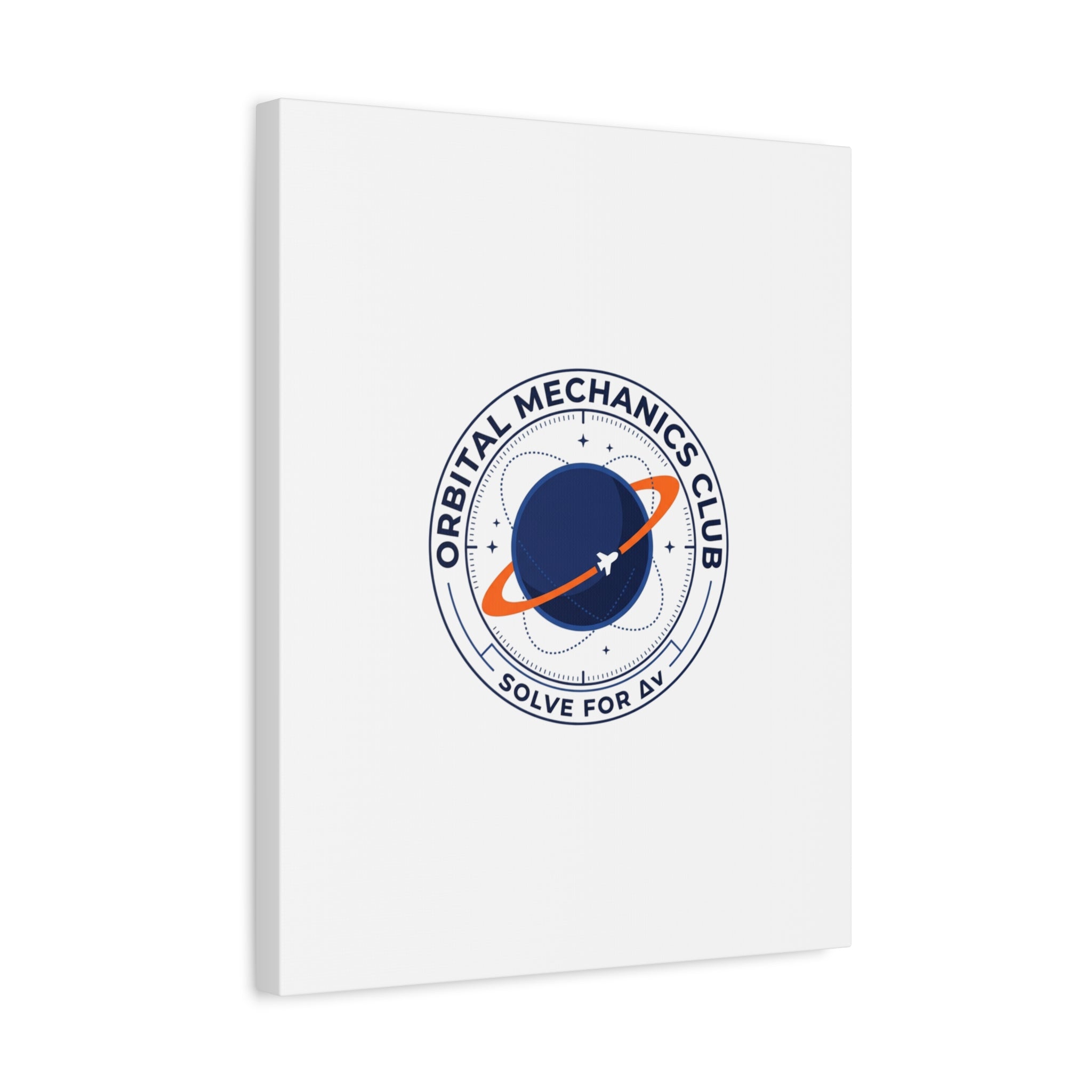 Orbital Mechanics Club Mission Patch Canvas – Space Rocket Wall Art | Astronaut & STEM Decor | Science Aesthetic Canvas