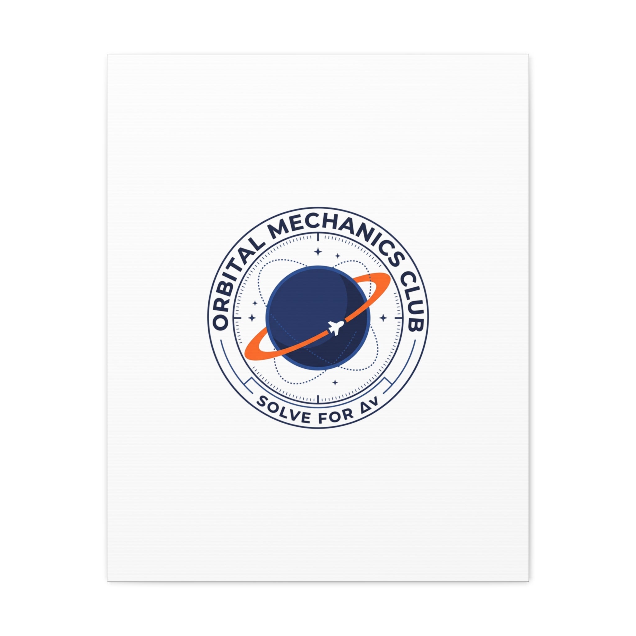 Orbital Mechanics Club Mission Patch Canvas – Space Rocket Wall Art | Astronaut & STEM Decor | Science Aesthetic Canvas