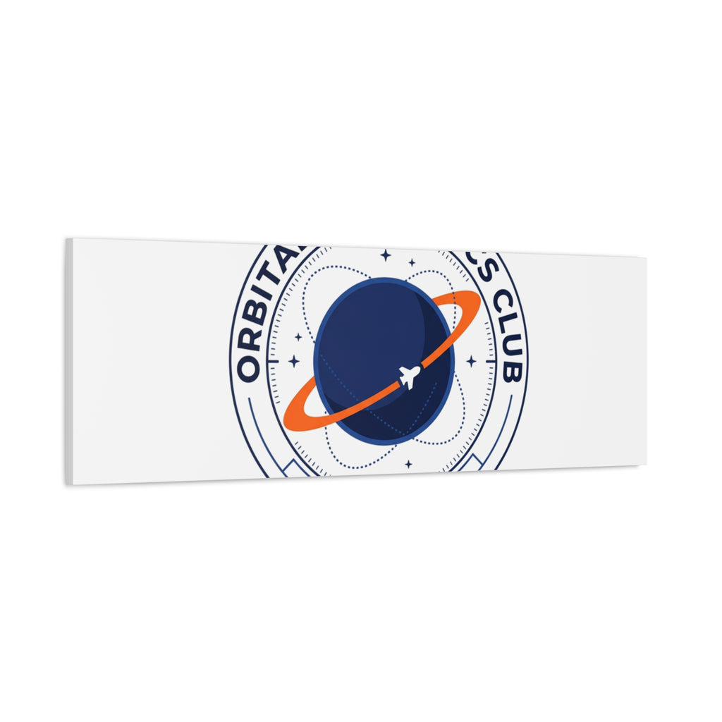 Orbital Mechanics Club Mission Patch Canvas – Space Rocket Wall Art | Astronaut & STEM Decor | Science Aesthetic Canvas