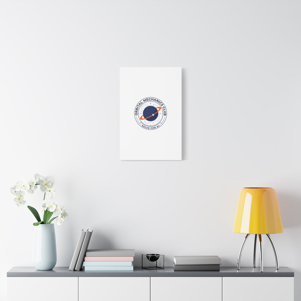 Orbital Mechanics Club Mission Patch Canvas – Space Rocket Wall Art | Astronaut & STEM Decor | Science Aesthetic Canvas