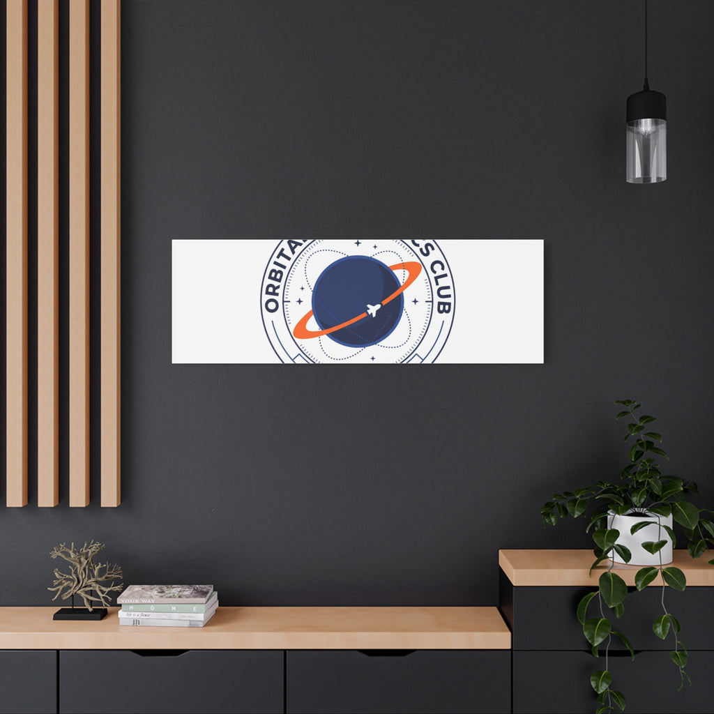 Orbital Mechanics Club Mission Patch Canvas – Space Rocket Wall Art | Astronaut & STEM Decor | Science Aesthetic Canvas