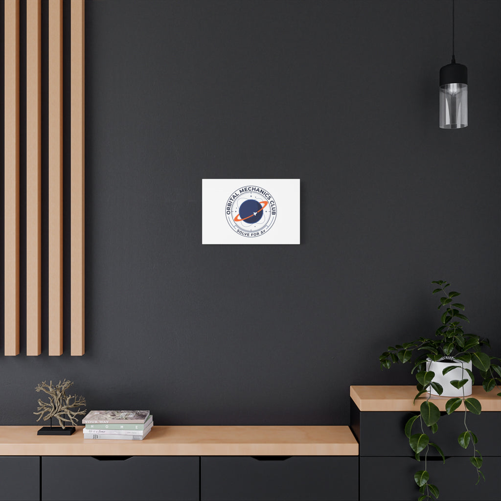 Orbital Mechanics Club Mission Patch Canvas – Space Rocket Wall Art | Astronaut & STEM Decor | Science Aesthetic Canvas