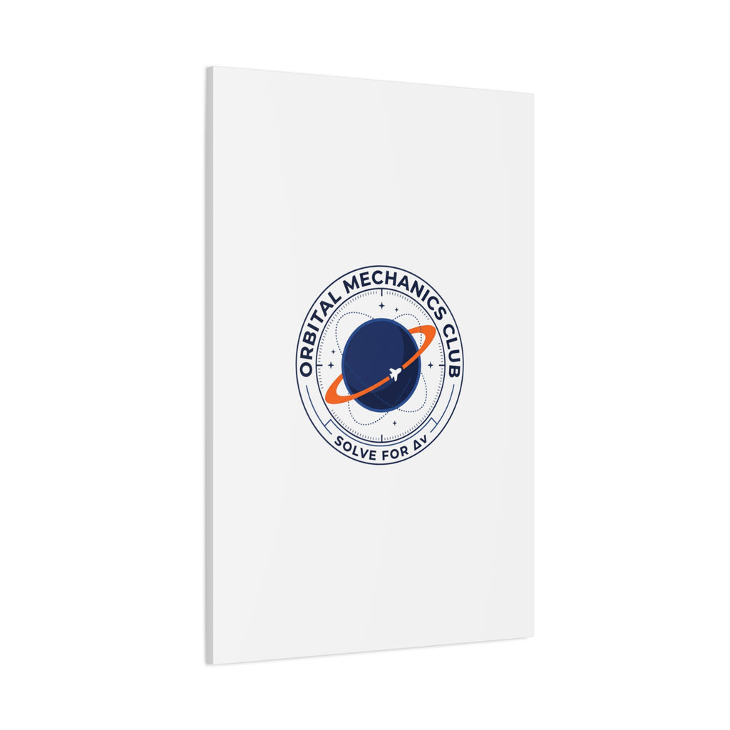 Orbital Mechanics Club Mission Patch Canvas – Space Rocket Wall Art | Astronaut & STEM Decor | Science Aesthetic Canvas