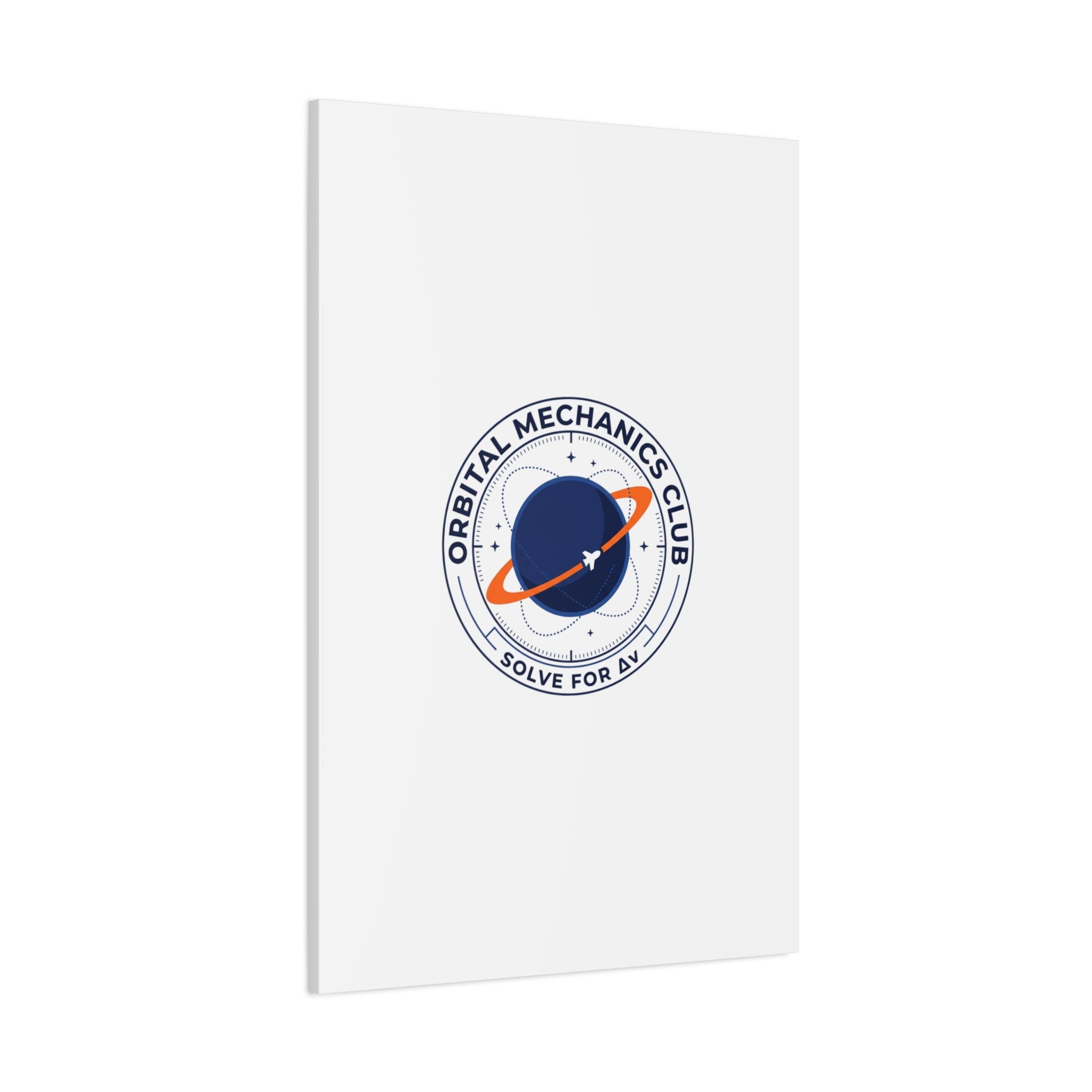 Orbital Mechanics Club Mission Patch Canvas – Space Rocket Wall Art | Astronaut & STEM Decor | Science Aesthetic Canvas