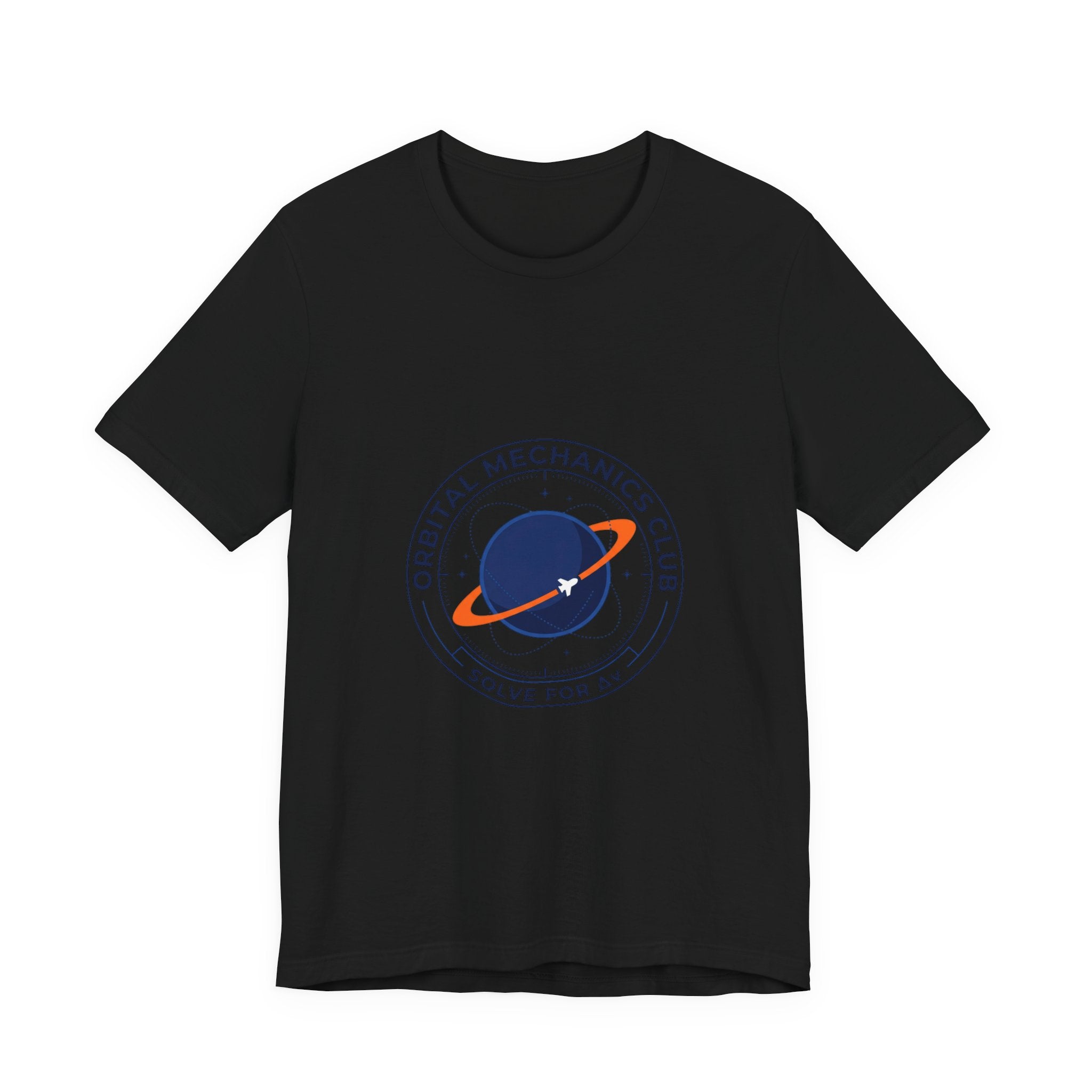 Orbital Mechanics Club Patch T-Shirt – Space Mission Graphic Tee | Rocket & Astronomy Design | Science Nerd Shirt