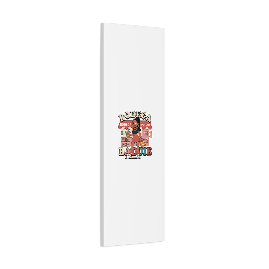 Bodega Baddie Matte Canvas Wall Art – NYC Y2K Aesthetic | Spanglish Deli Vibe | Streetwear Inspired Stretched Canvas