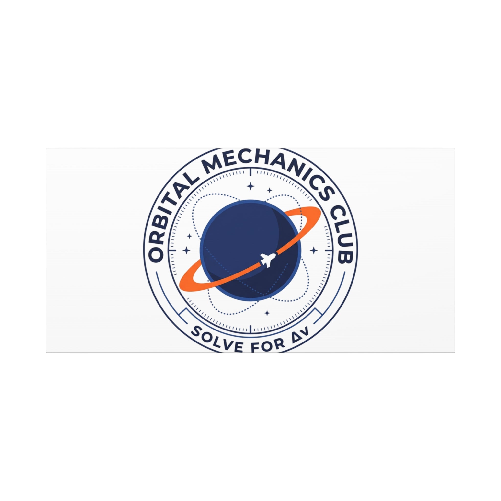 Orbital Mechanics Club Mission Patch Canvas – Space Rocket Wall Art | Astronaut & STEM Decor | Science Aesthetic Canvas