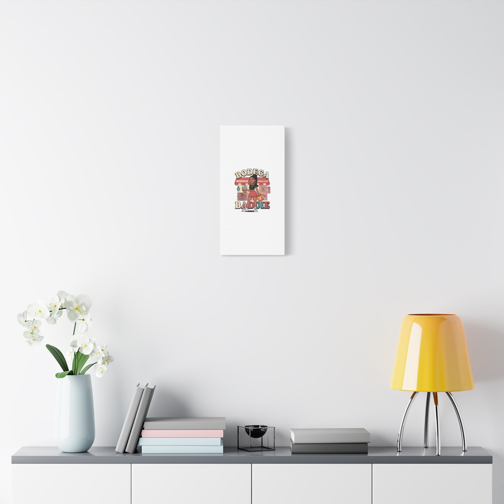 Bodega Baddie Matte Canvas Wall Art – NYC Y2K Aesthetic | Spanglish Deli Vibe | Streetwear Inspired Stretched Canvas