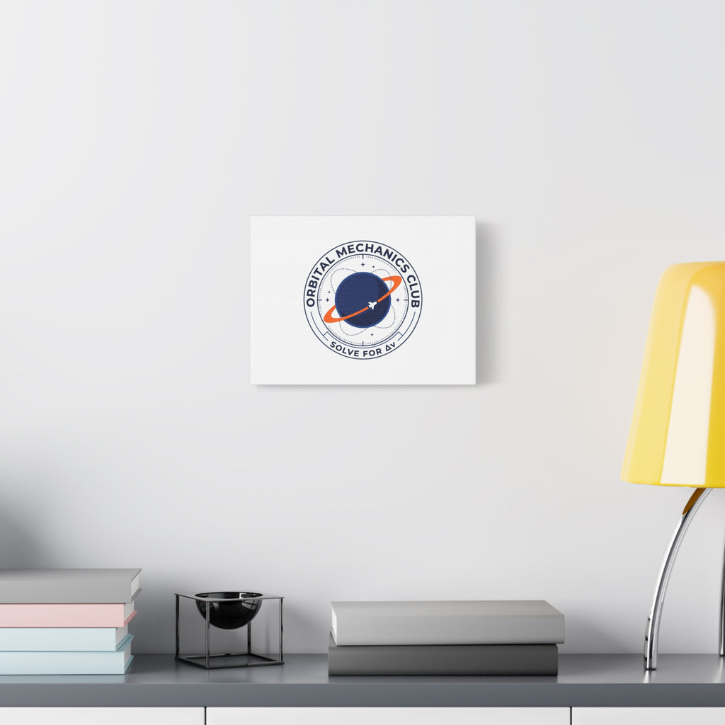 Orbital Mechanics Club Mission Patch Canvas – Space Rocket Wall Art | Astronaut & STEM Decor | Science Aesthetic Canvas