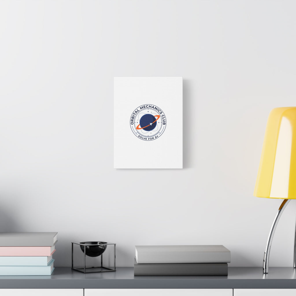 Orbital Mechanics Club Mission Patch Canvas – Space Rocket Wall Art | Astronaut & STEM Decor | Science Aesthetic Canvas