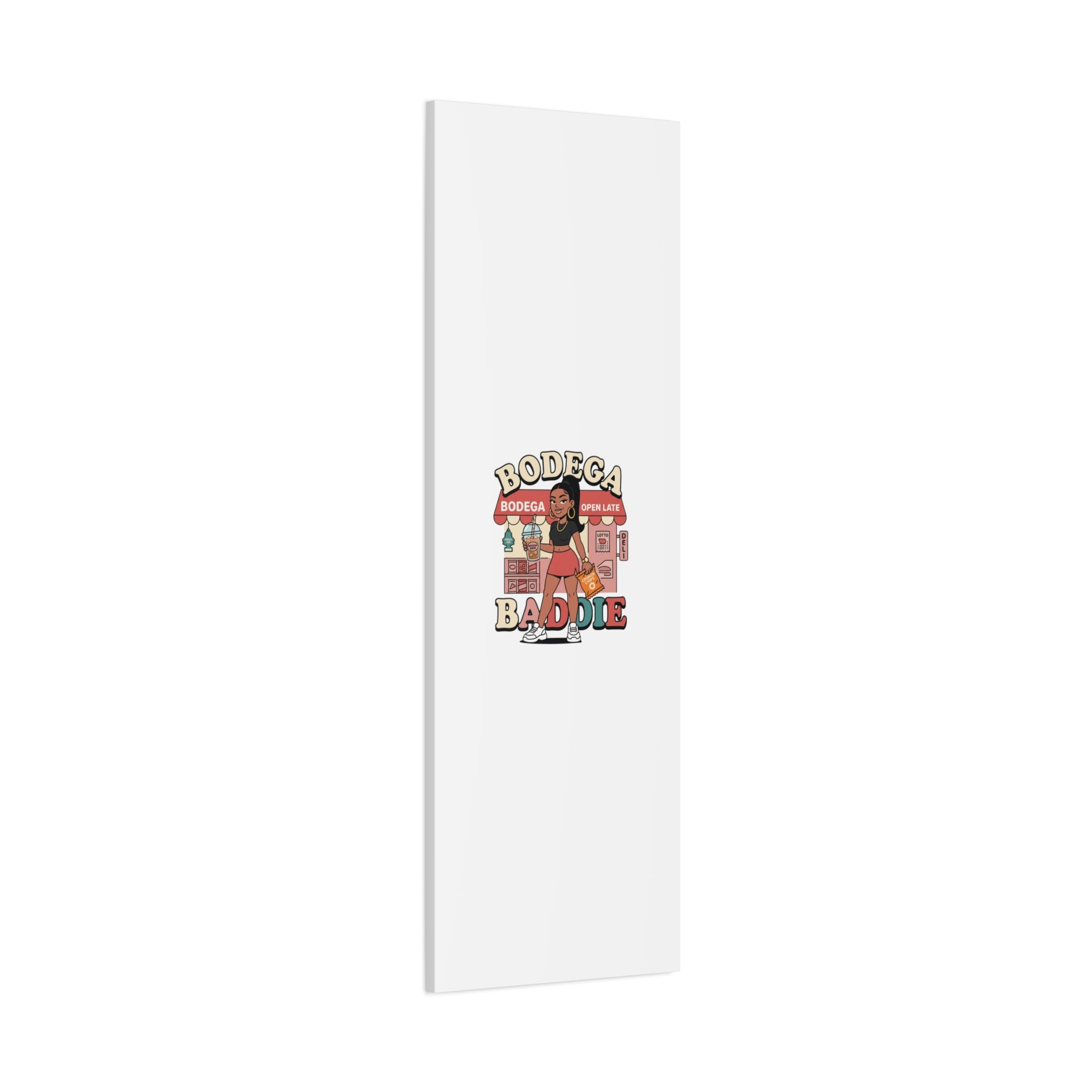 Bodega Baddie Matte Canvas Wall Art – NYC Y2K Aesthetic | Spanglish Deli Vibe | Streetwear Inspired Stretched Canvas