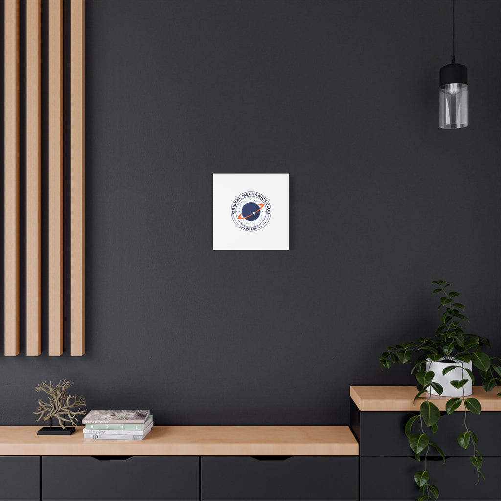Orbital Mechanics Club Mission Patch Canvas – Space Rocket Wall Art | Astronaut & STEM Decor | Science Aesthetic Canvas