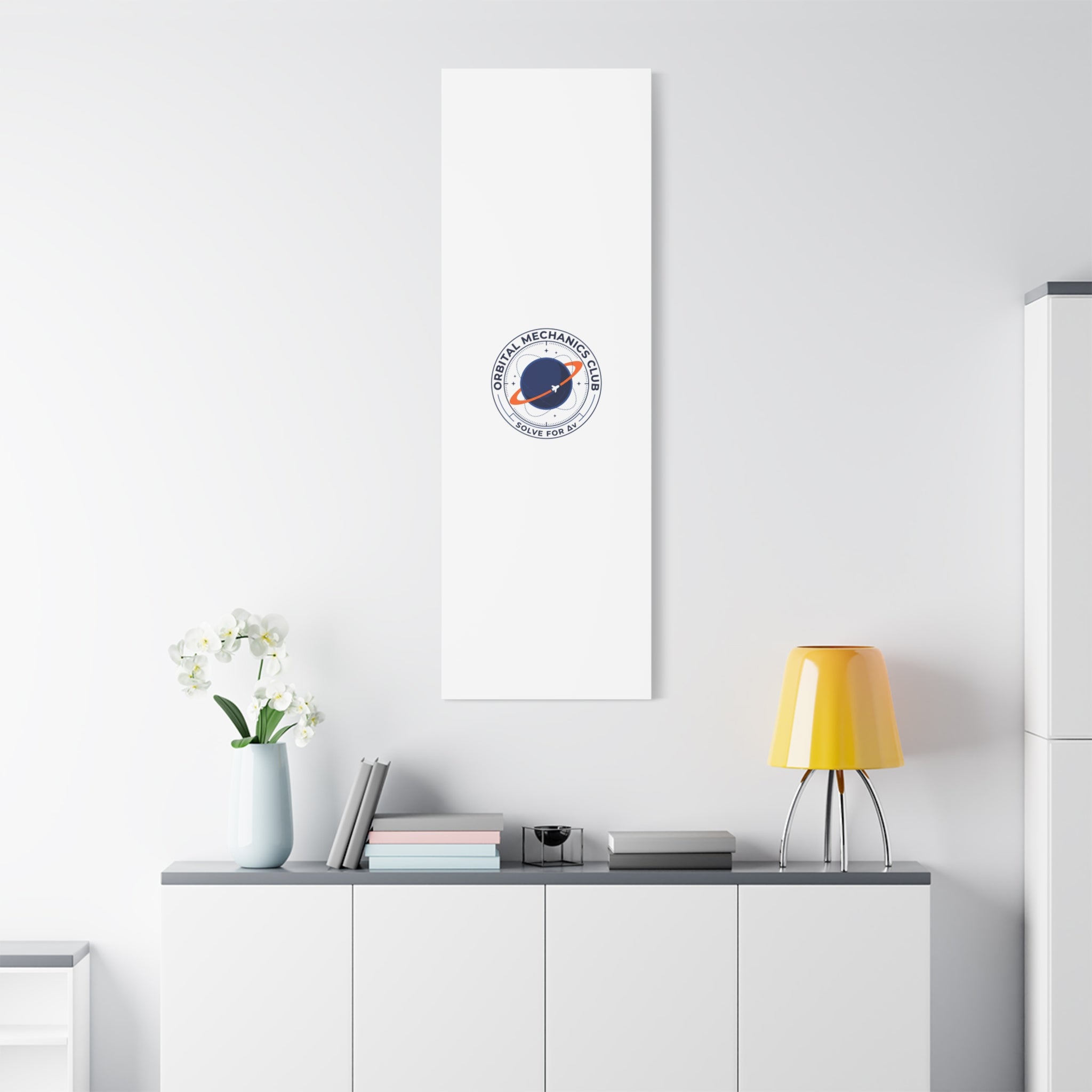 Orbital Mechanics Club Mission Patch Canvas – Space Rocket Wall Art | Astronaut & STEM Decor | Science Aesthetic Canvas