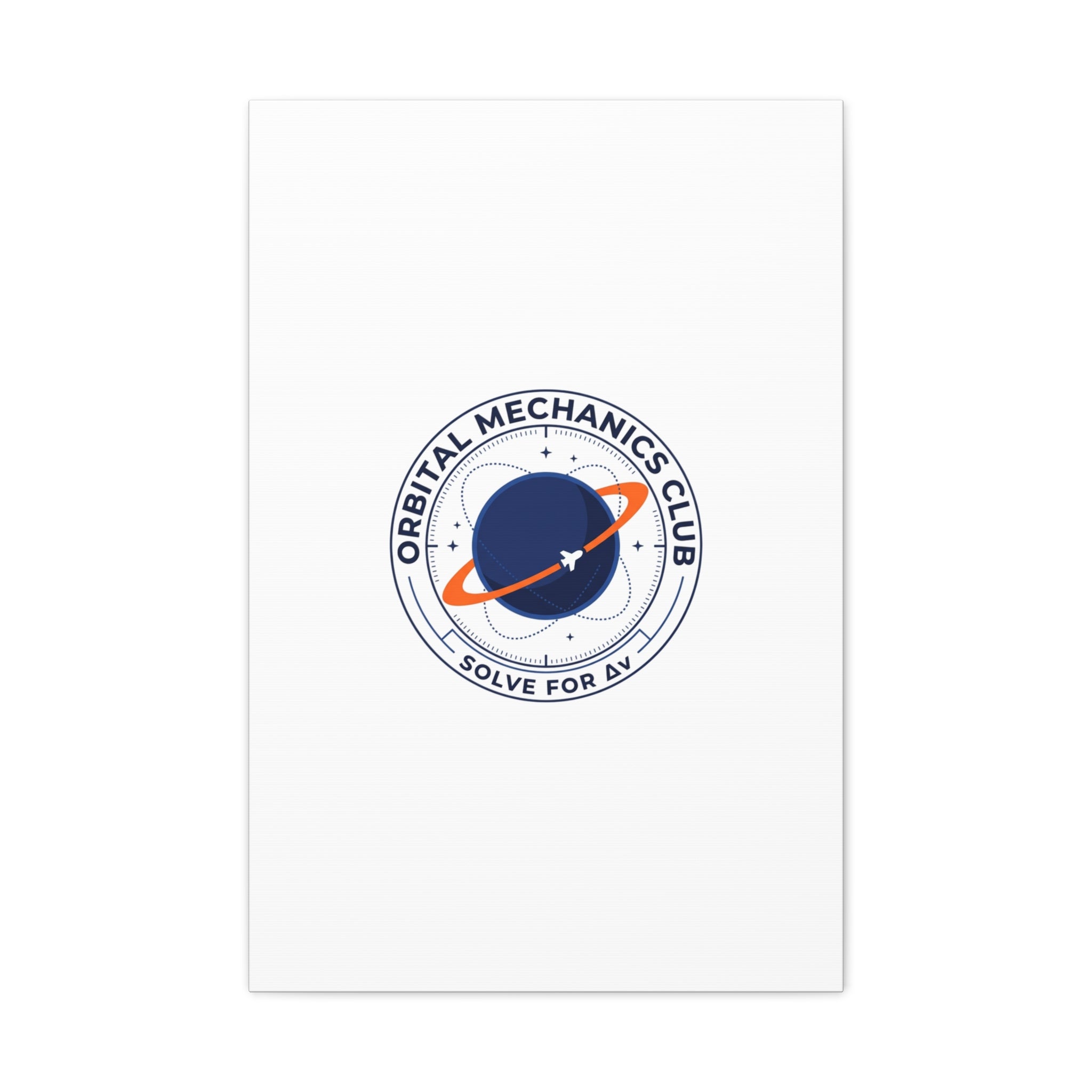 Orbital Mechanics Club Mission Patch Canvas – Space Rocket Wall Art | Astronaut & STEM Decor | Science Aesthetic Canvas