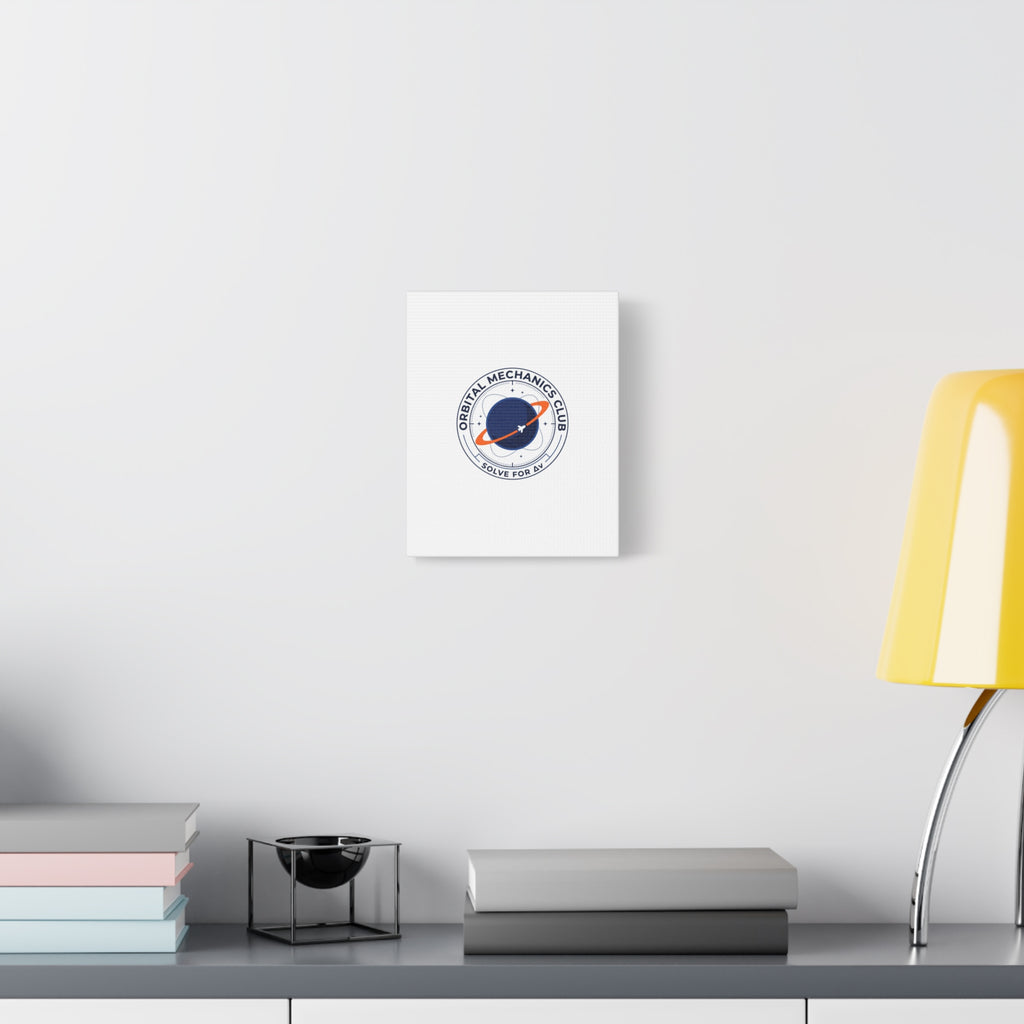 Orbital Mechanics Club Mission Patch Canvas – Space Rocket Wall Art | Astronaut & STEM Decor | Science Aesthetic Canvas