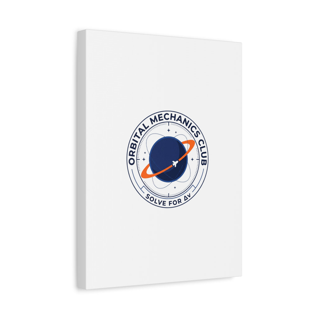 Orbital Mechanics Club Mission Patch Canvas – Space Rocket Wall Art | Astronaut & STEM Decor | Science Aesthetic Canvas
