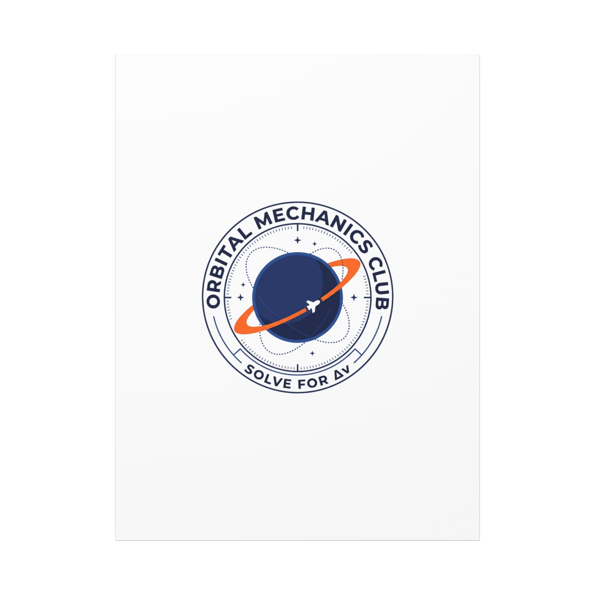 Orbital Mechanics Club Mission Patch Canvas – Space Rocket Wall Art | Astronaut & STEM Decor | Science Aesthetic Canvas
