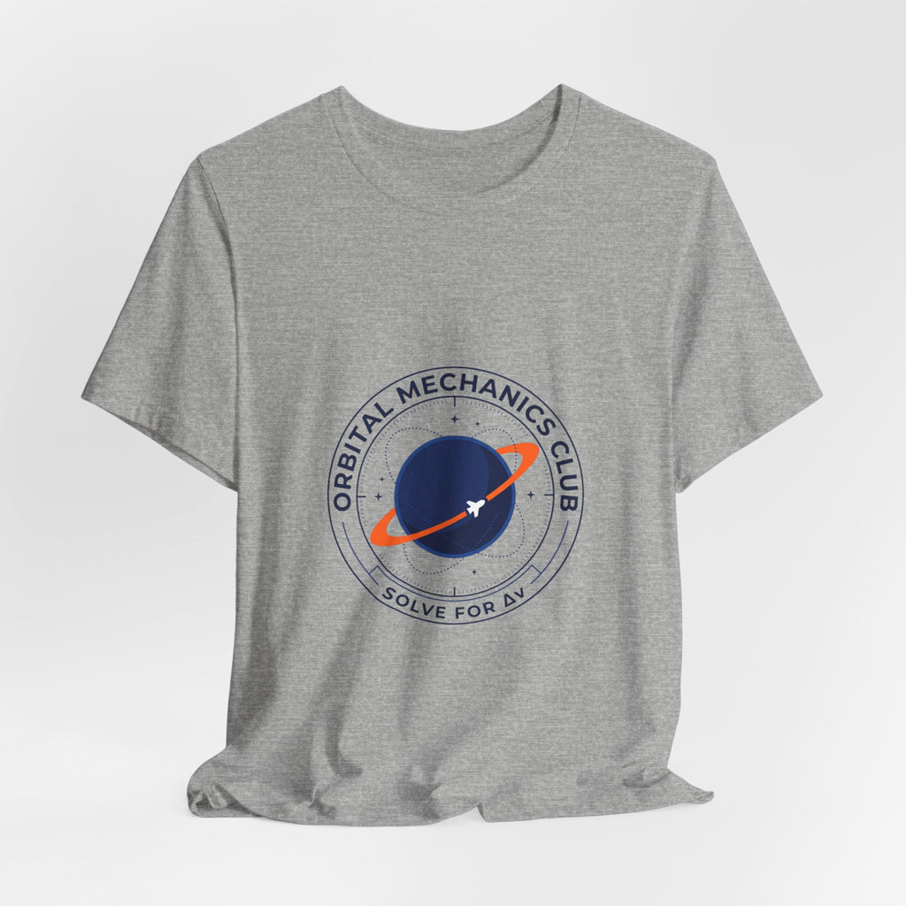 Orbital Mechanics Club Patch T-Shirt – Space Mission Graphic Tee | Rocket & Astronomy Design | Science Nerd Shirt