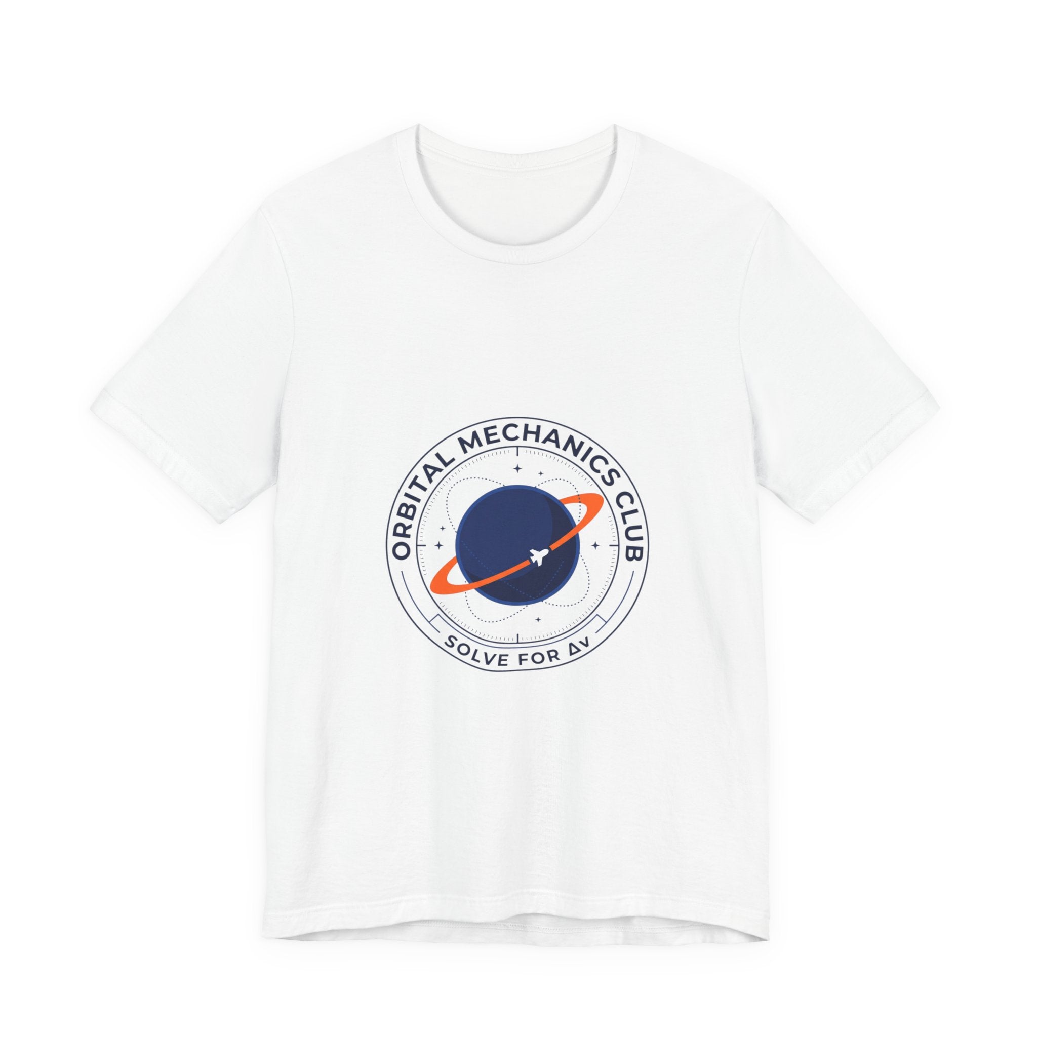 Orbital Mechanics Club Patch T-Shirt – Space Mission Graphic Tee | Rocket & Astronomy Design | Science Nerd Shirt