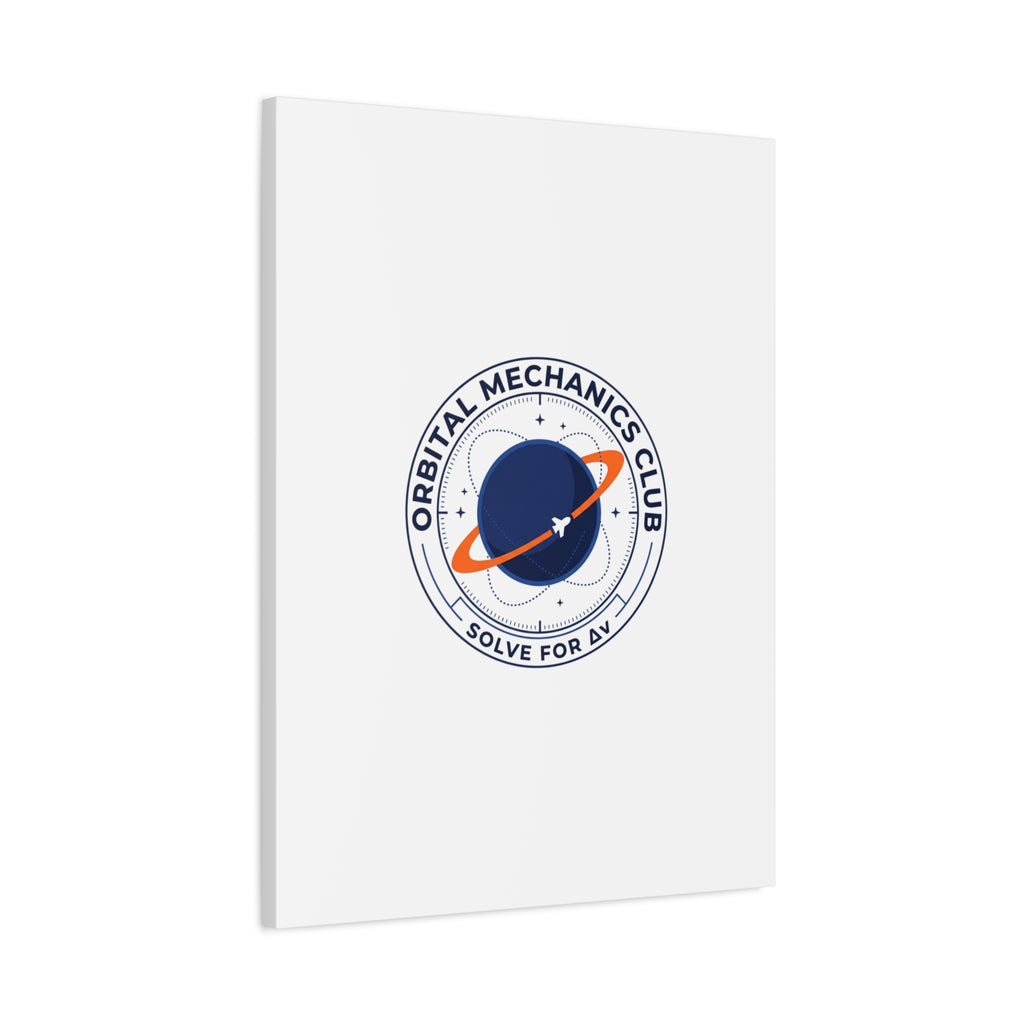 Orbital Mechanics Club Mission Patch Canvas – Space Rocket Wall Art | Astronaut & STEM Decor | Science Aesthetic Canvas