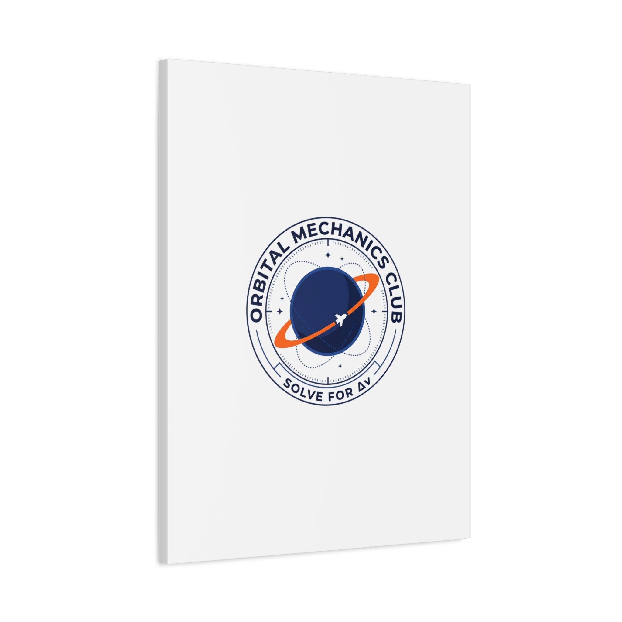 Orbital Mechanics Club Mission Patch Canvas – Space Rocket Wall Art | Astronaut & STEM Decor | Science Aesthetic Canvas