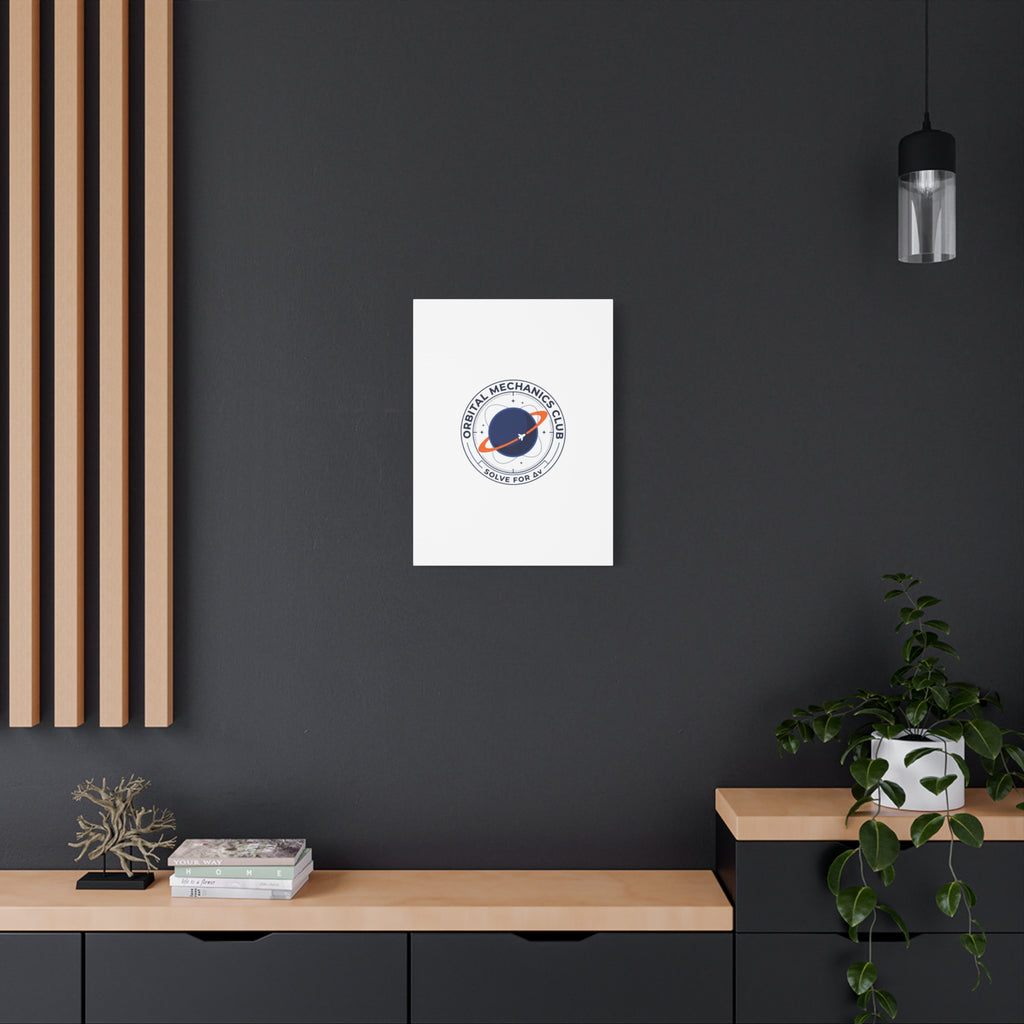Orbital Mechanics Club Mission Patch Canvas – Space Rocket Wall Art | Astronaut & STEM Decor | Science Aesthetic Canvas