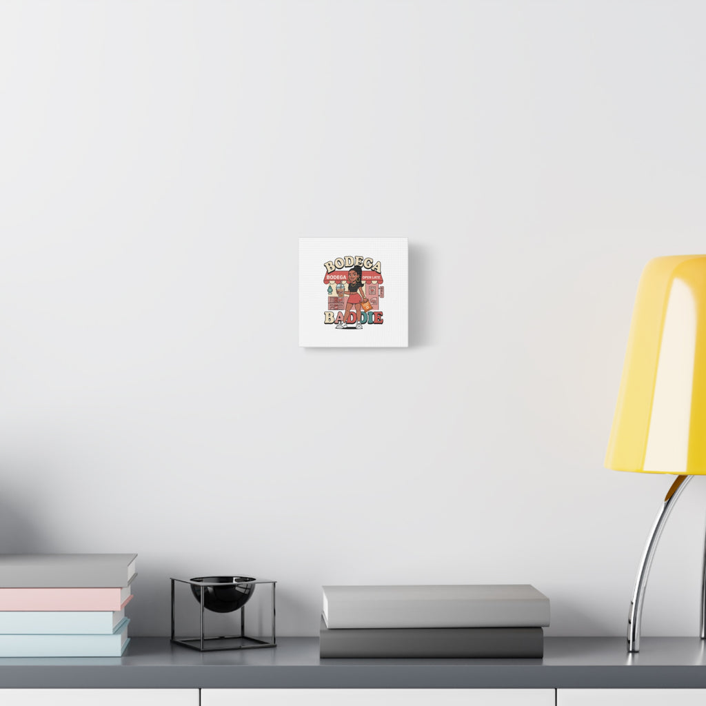 Bodega Baddie Matte Canvas Wall Art – NYC Y2K Aesthetic | Spanglish Deli Vibe | Streetwear Inspired Stretched Canvas