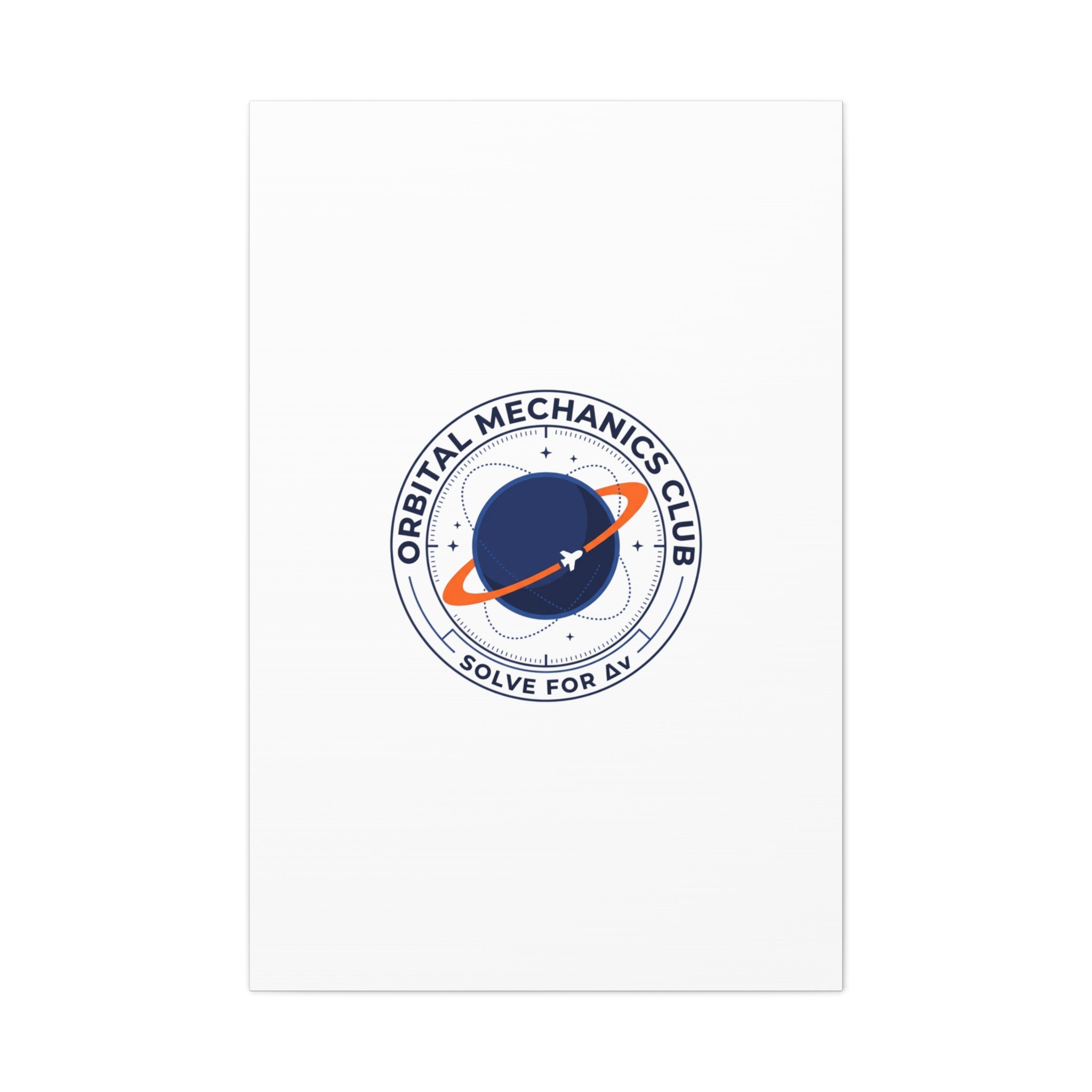 Orbital Mechanics Club Mission Patch Canvas – Space Rocket Wall Art | Astronaut & STEM Decor | Science Aesthetic Canvas
