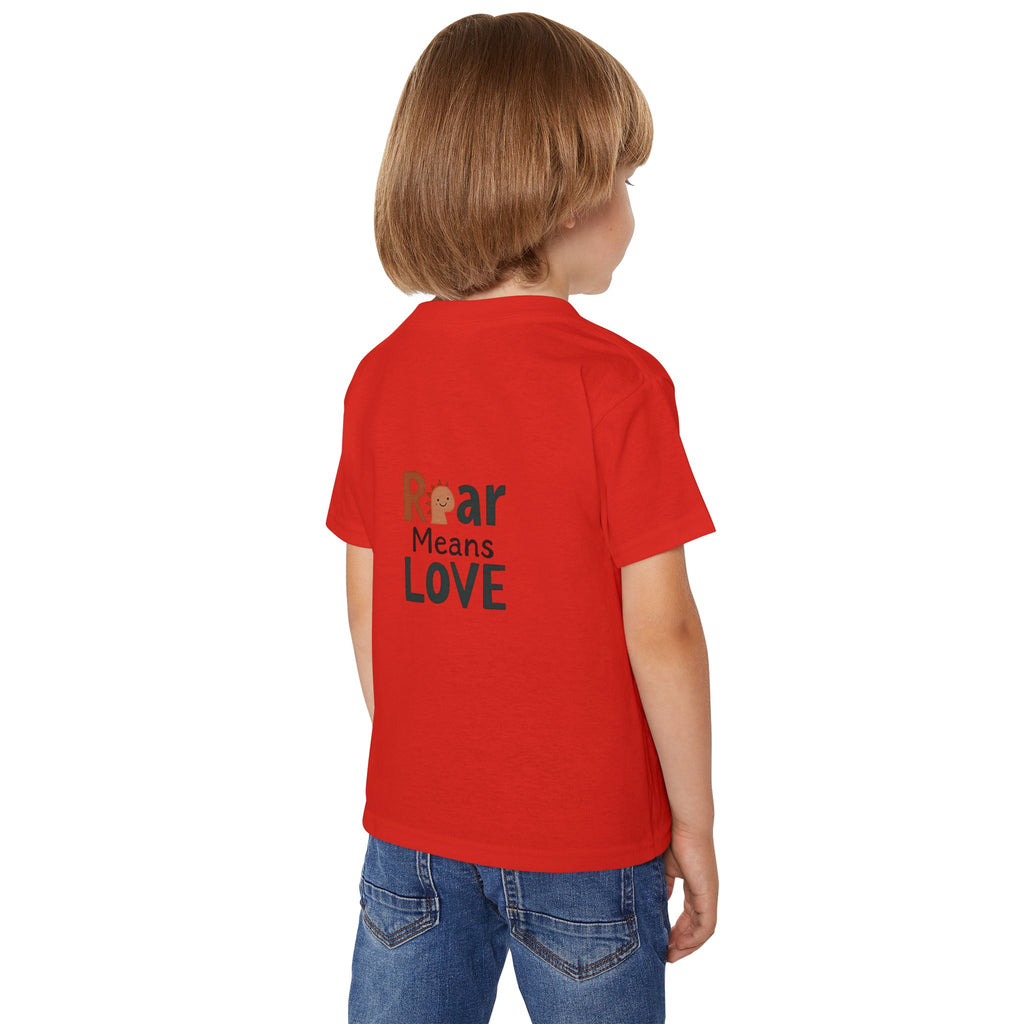 Wild and Free Toddler T-Shirt – Cute Adventure Kids Tee | “Roar Means Love” Back Print | Soft Cotton Shirt for Toddlers