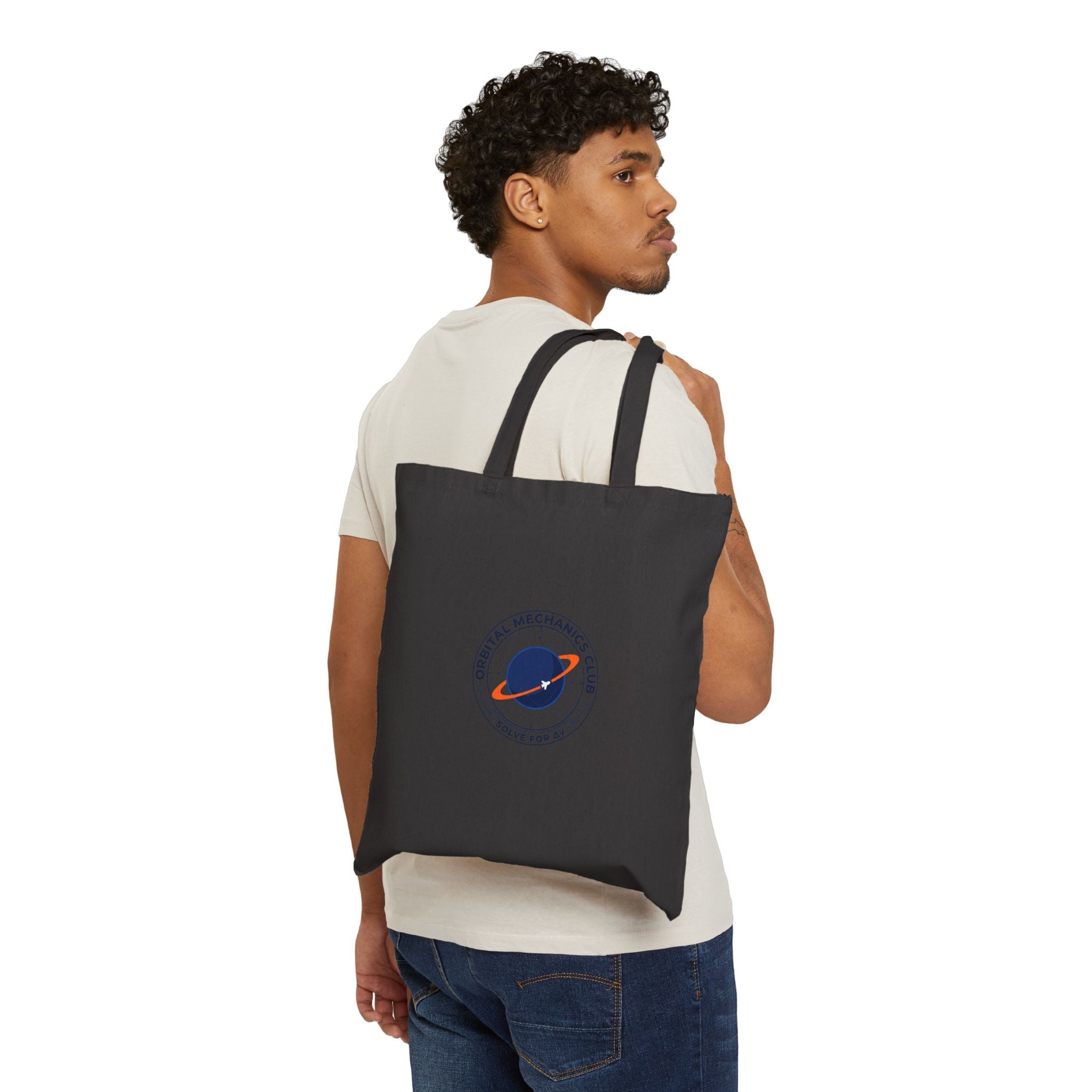 Mission Patch Rocket Tote Bag – Space & Astronaut Cotton Canvas Tote | Science Nerd Bag | STEM Aesthetic Carryall