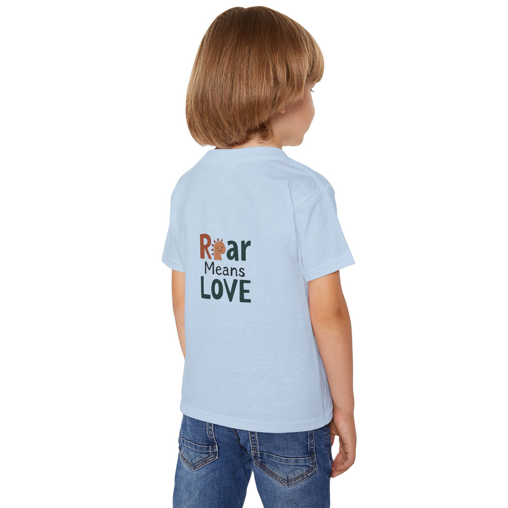 Wild and Free Toddler T-Shirt – Cute Adventure Kids Tee | “Roar Means Love” Back Print | Soft Cotton Shirt for Toddlers