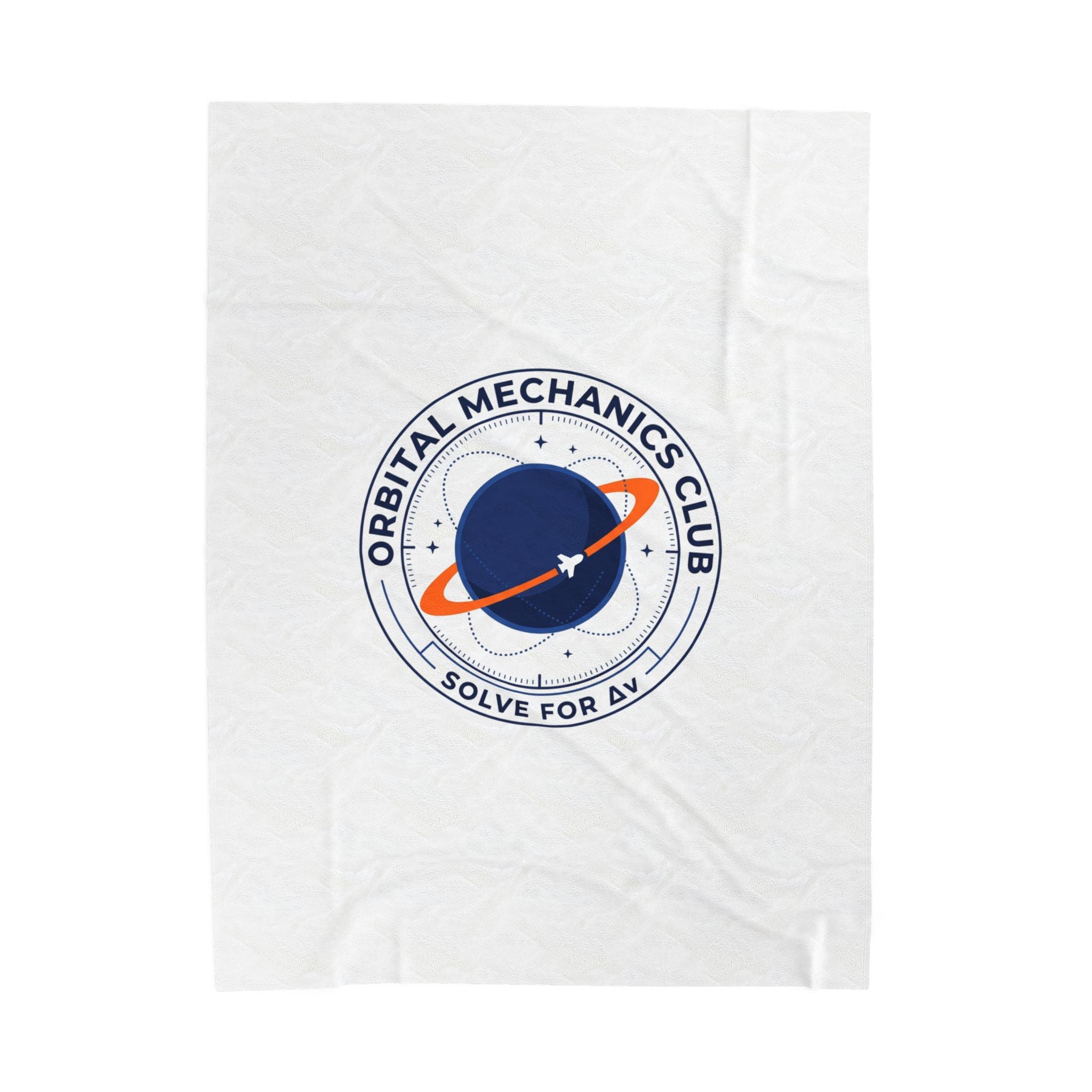 Orbital Mechanics Club Mission Patch Blanket – Space Rocket Throw | STEM & Astronomy Aesthetic | Soft Cozy Science Blanket