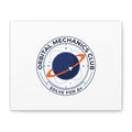 Orbital Mechanics Club Mission Patch Canvas – Space Rocket Wall Art | Astronaut & STEM Decor | Science Aesthetic Canvas