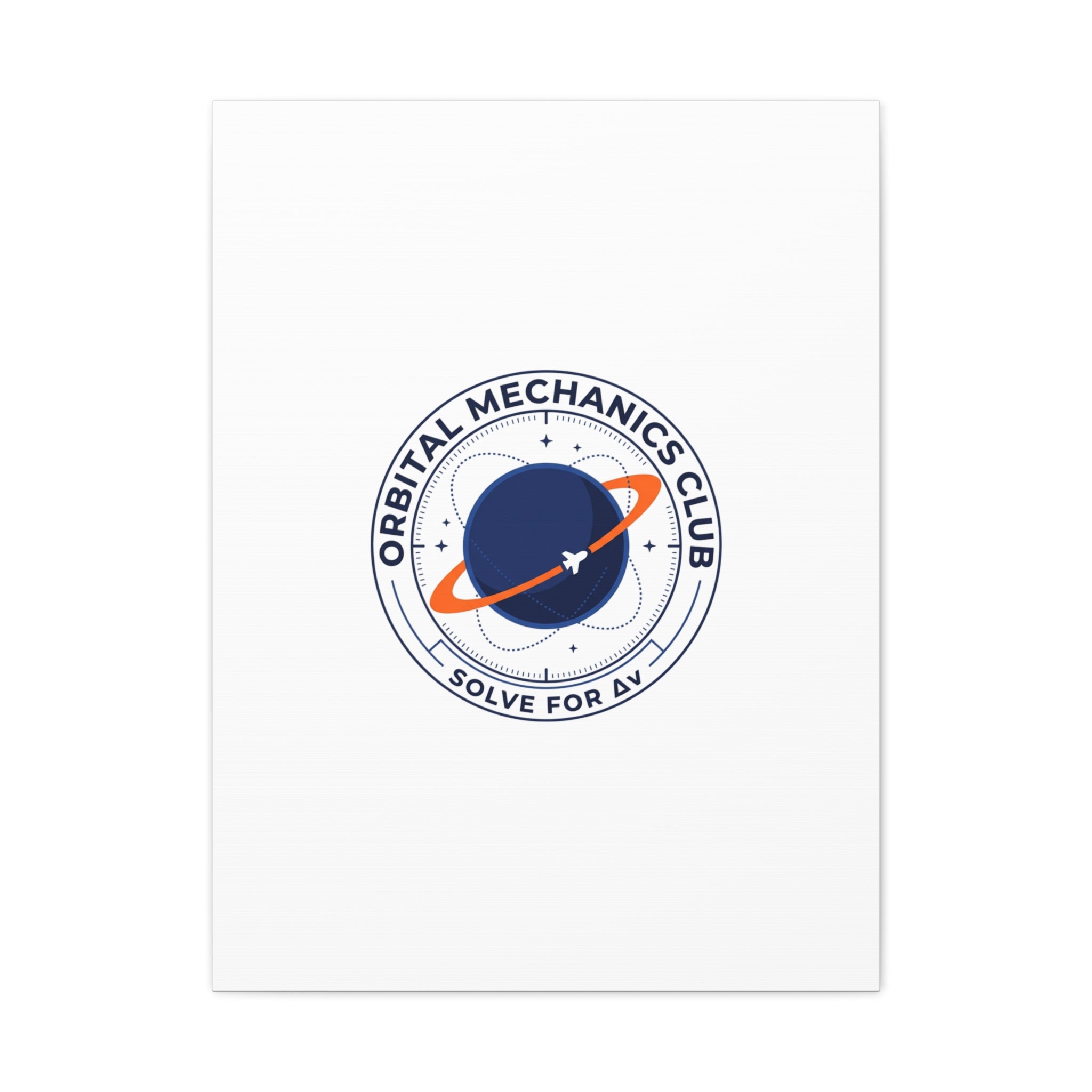 Orbital Mechanics Club Mission Patch Canvas – Space Rocket Wall Art | Astronaut & STEM Decor | Science Aesthetic Canvas