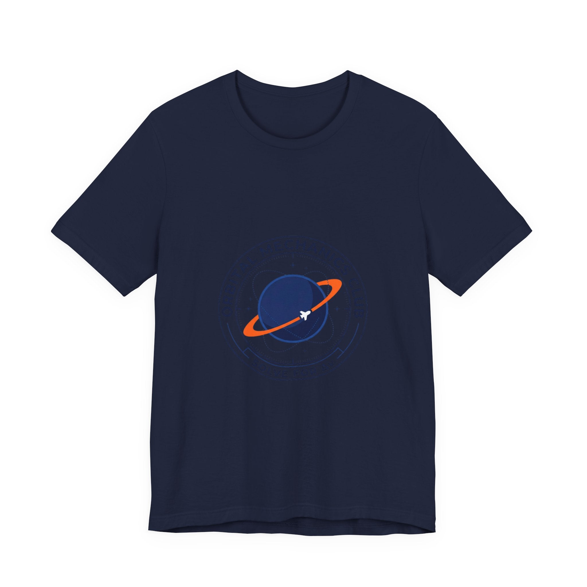 Orbital Mechanics Club Patch T-Shirt – Space Mission Graphic Tee | Rocket & Astronomy Design | Science Nerd Shirt