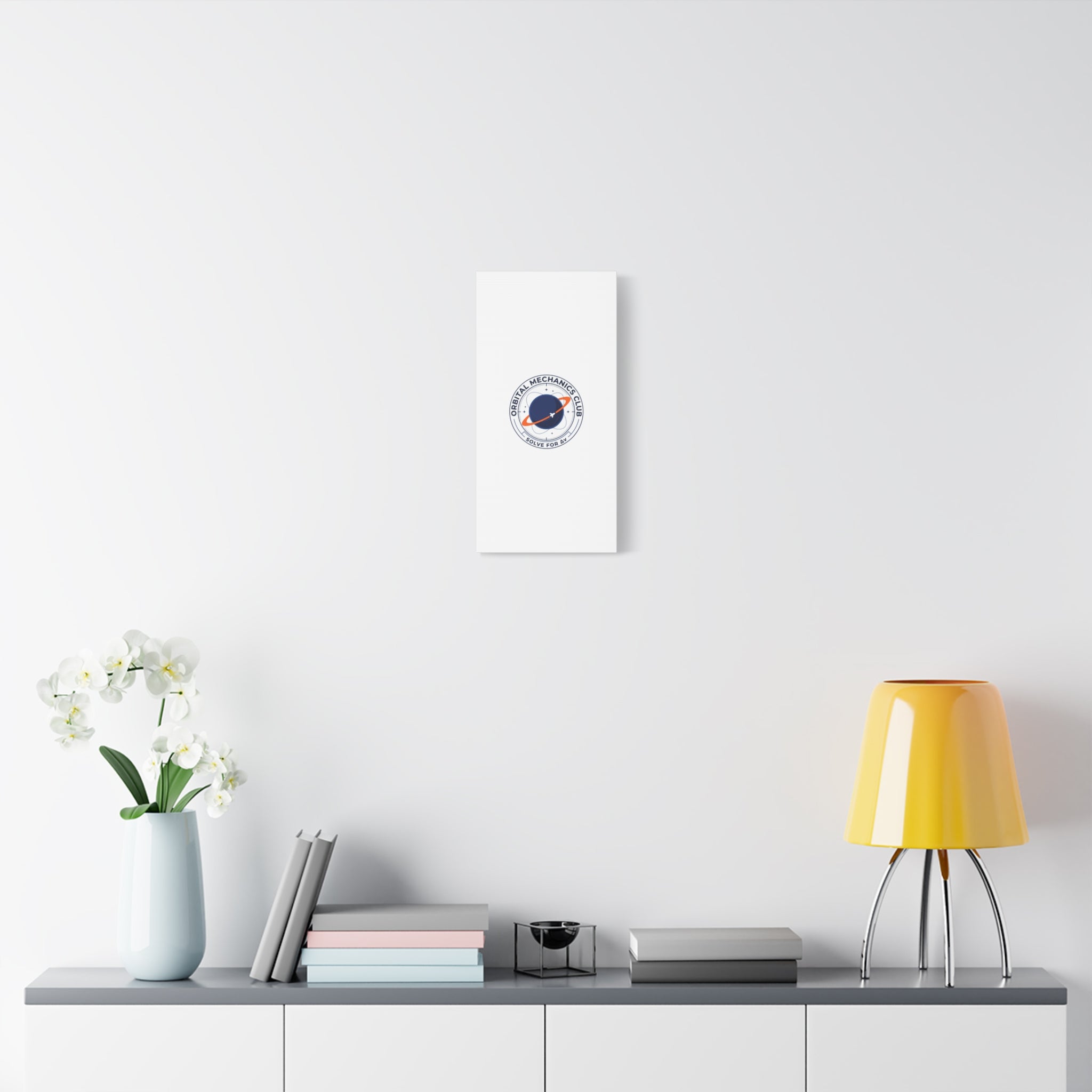 Orbital Mechanics Club Mission Patch Canvas – Space Rocket Wall Art | Astronaut & STEM Decor | Science Aesthetic Canvas