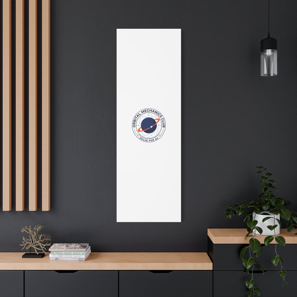 Orbital Mechanics Club Mission Patch Canvas – Space Rocket Wall Art | Astronaut & STEM Decor | Science Aesthetic Canvas