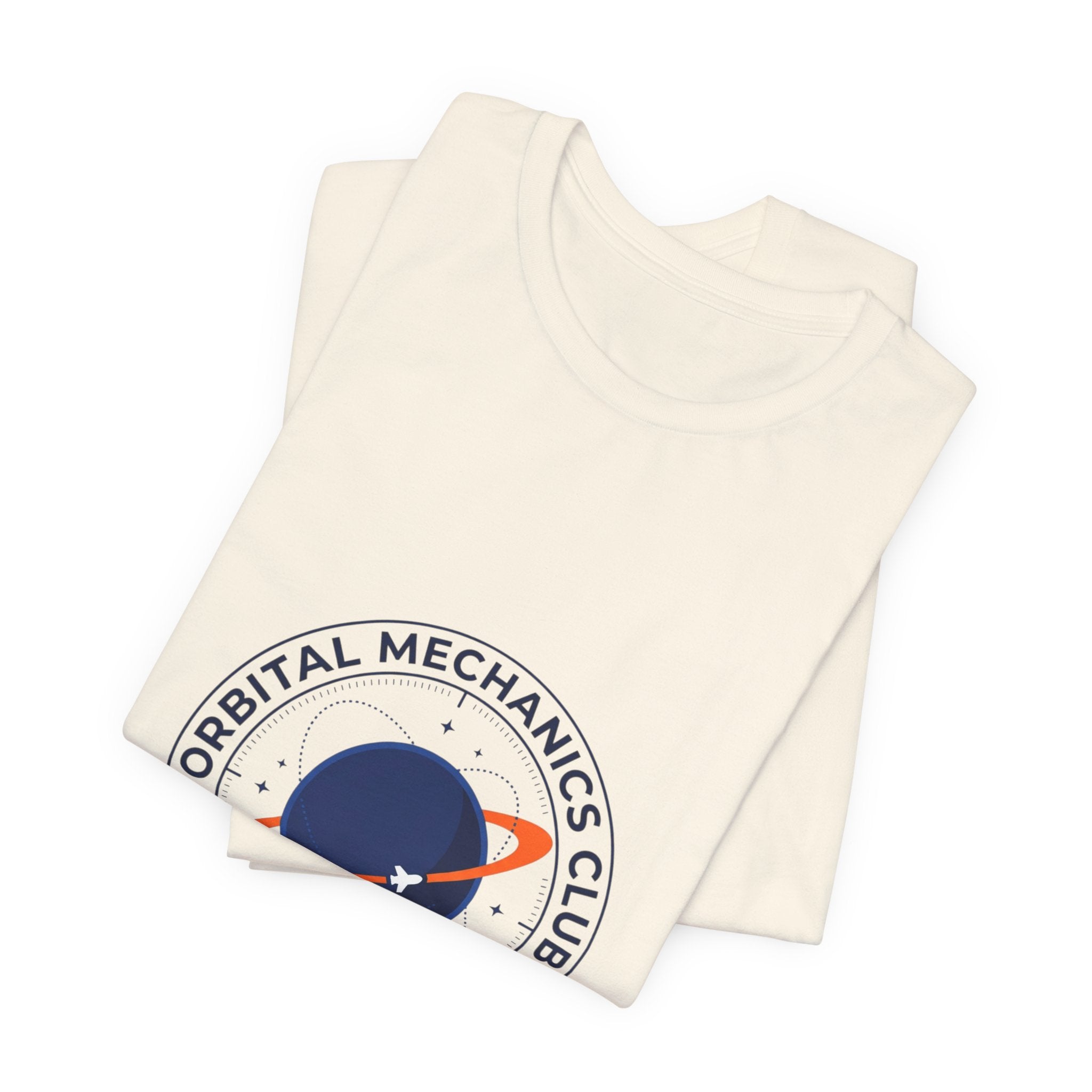 Orbital Mechanics Club Patch T-Shirt – Space Mission Graphic Tee | Rocket & Astronomy Design | Science Nerd Shirt
