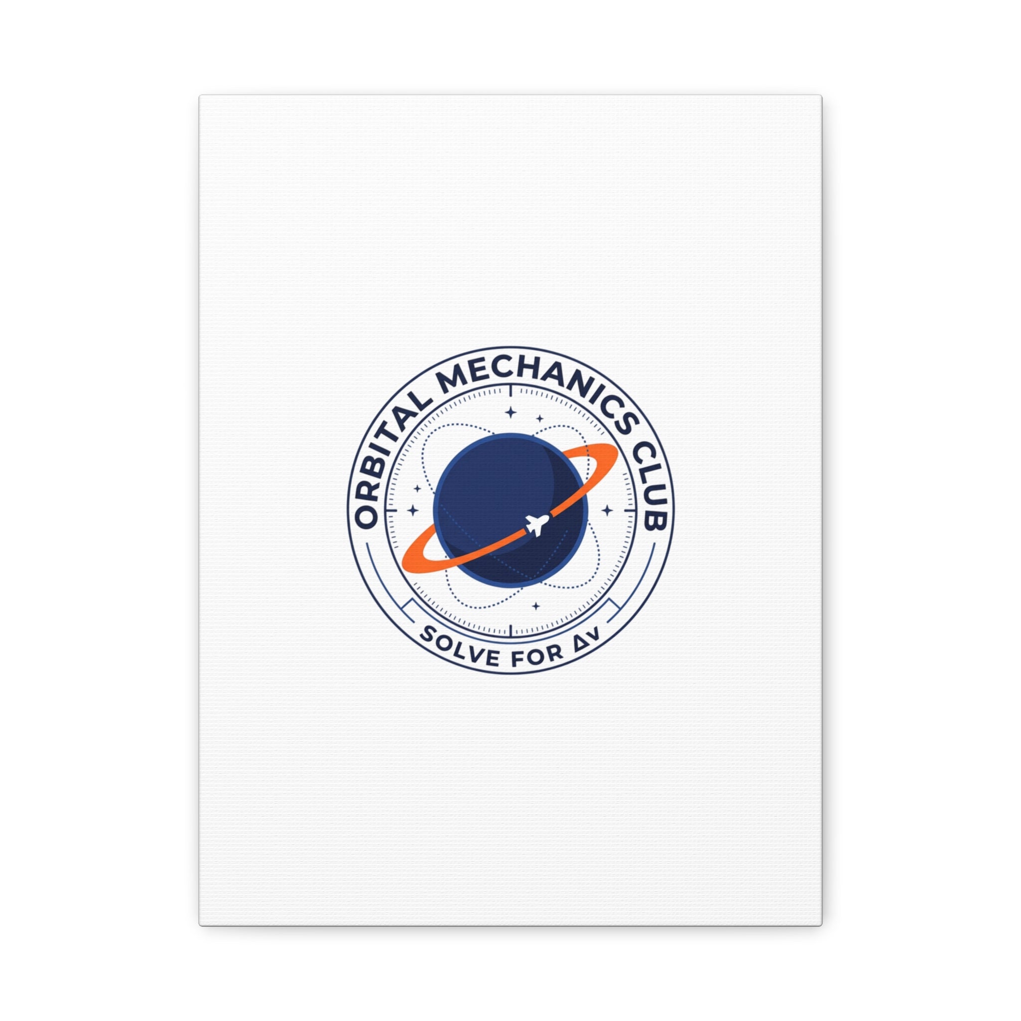 Orbital Mechanics Club Mission Patch Canvas – Space Rocket Wall Art | Astronaut & STEM Decor | Science Aesthetic Canvas