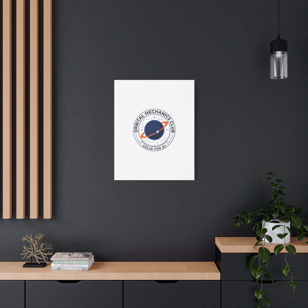Orbital Mechanics Club Mission Patch Canvas – Space Rocket Wall Art | Astronaut & STEM Decor | Science Aesthetic Canvas