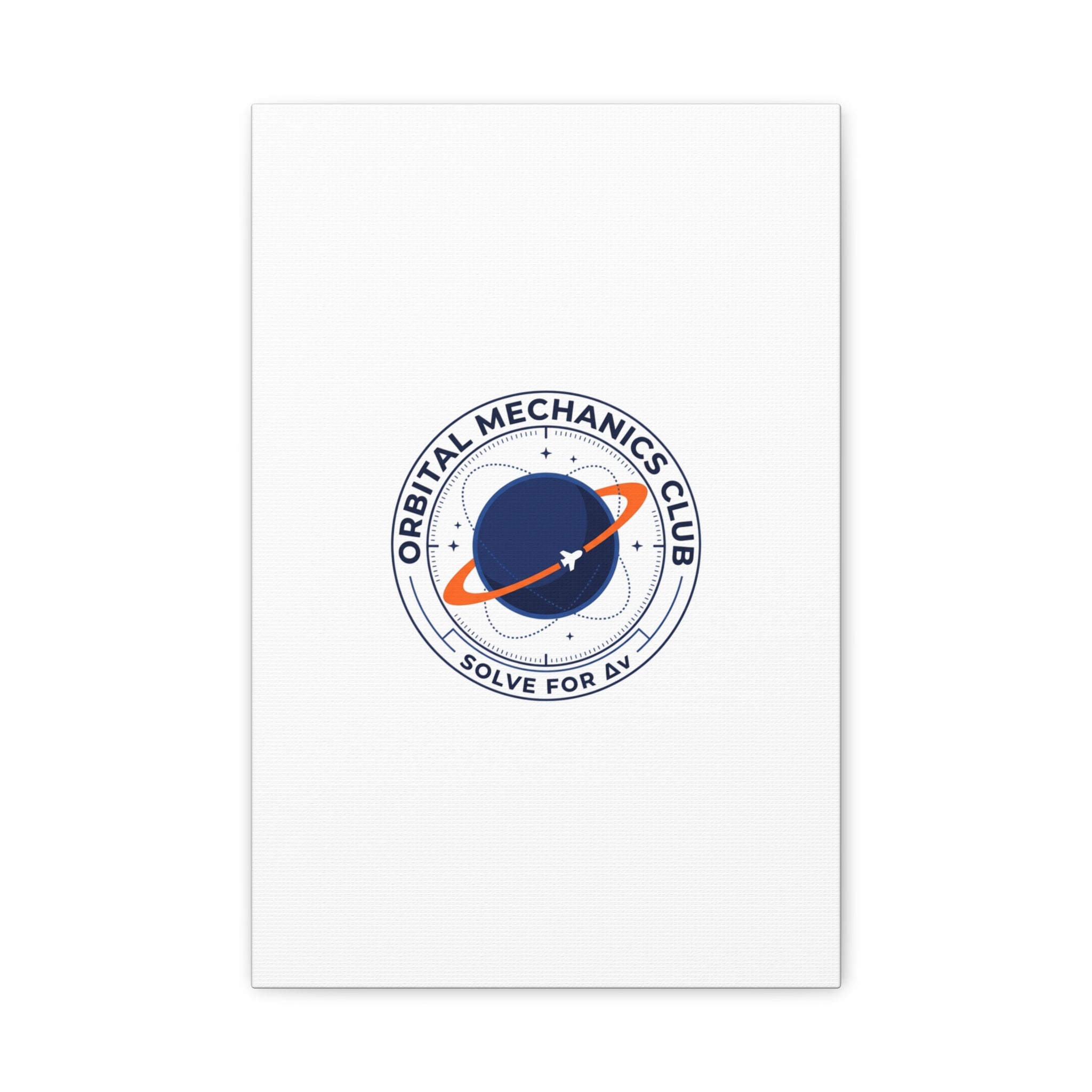 Orbital Mechanics Club Mission Patch Canvas – Space Rocket Wall Art | Astronaut & STEM Decor | Science Aesthetic Canvas
