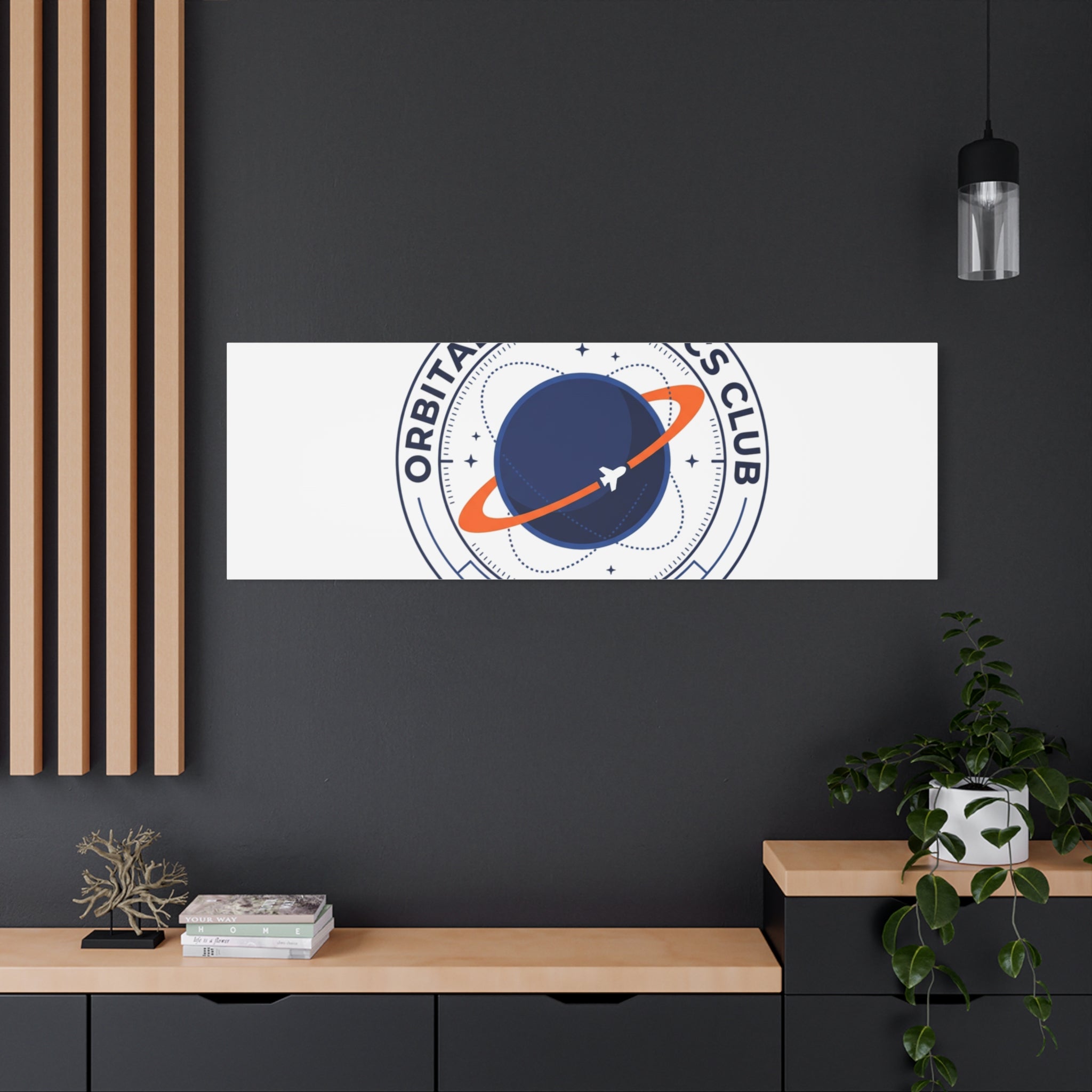 Orbital Mechanics Club Mission Patch Canvas – Space Rocket Wall Art | Astronaut & STEM Decor | Science Aesthetic Canvas