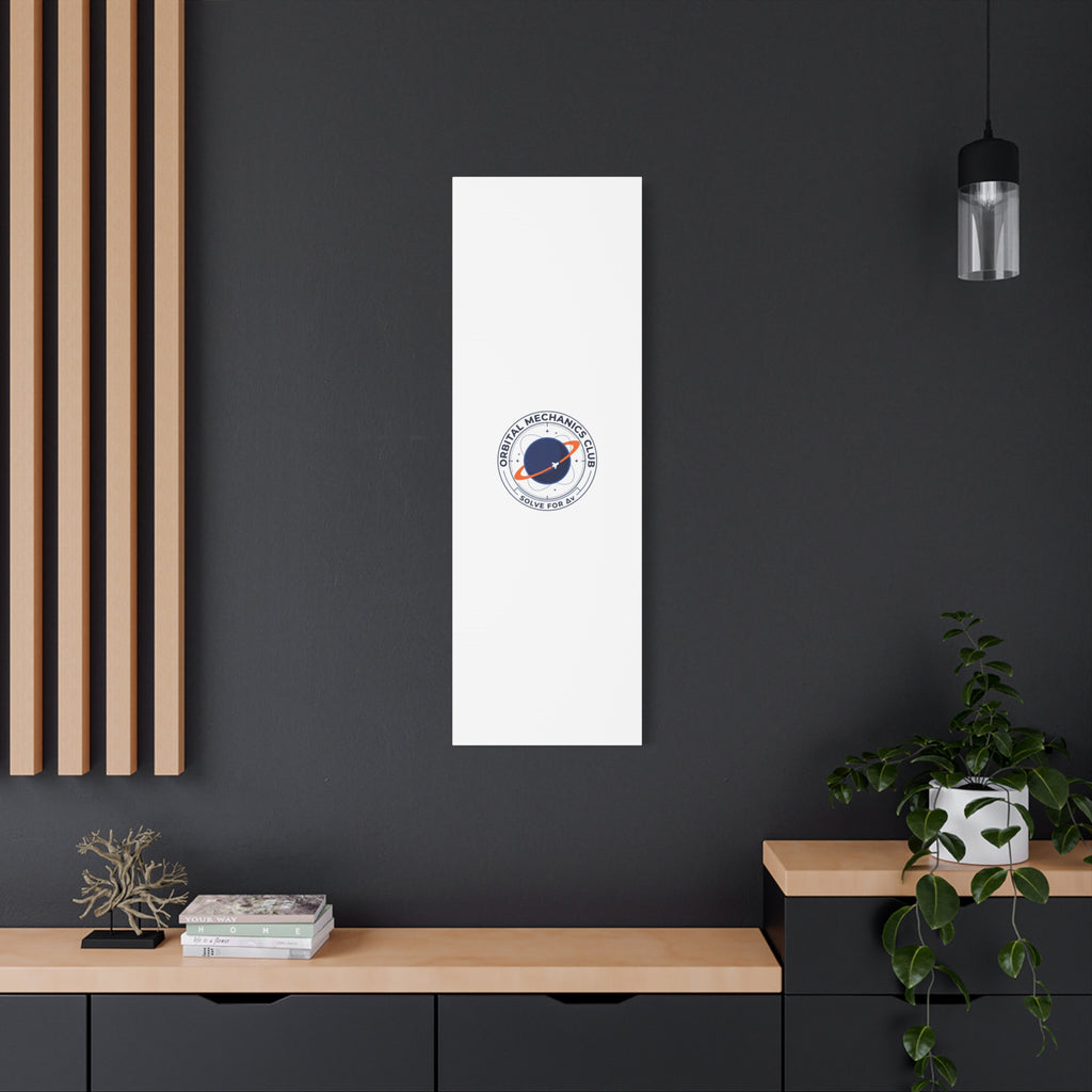 Orbital Mechanics Club Mission Patch Canvas – Space Rocket Wall Art | Astronaut & STEM Decor | Science Aesthetic Canvas