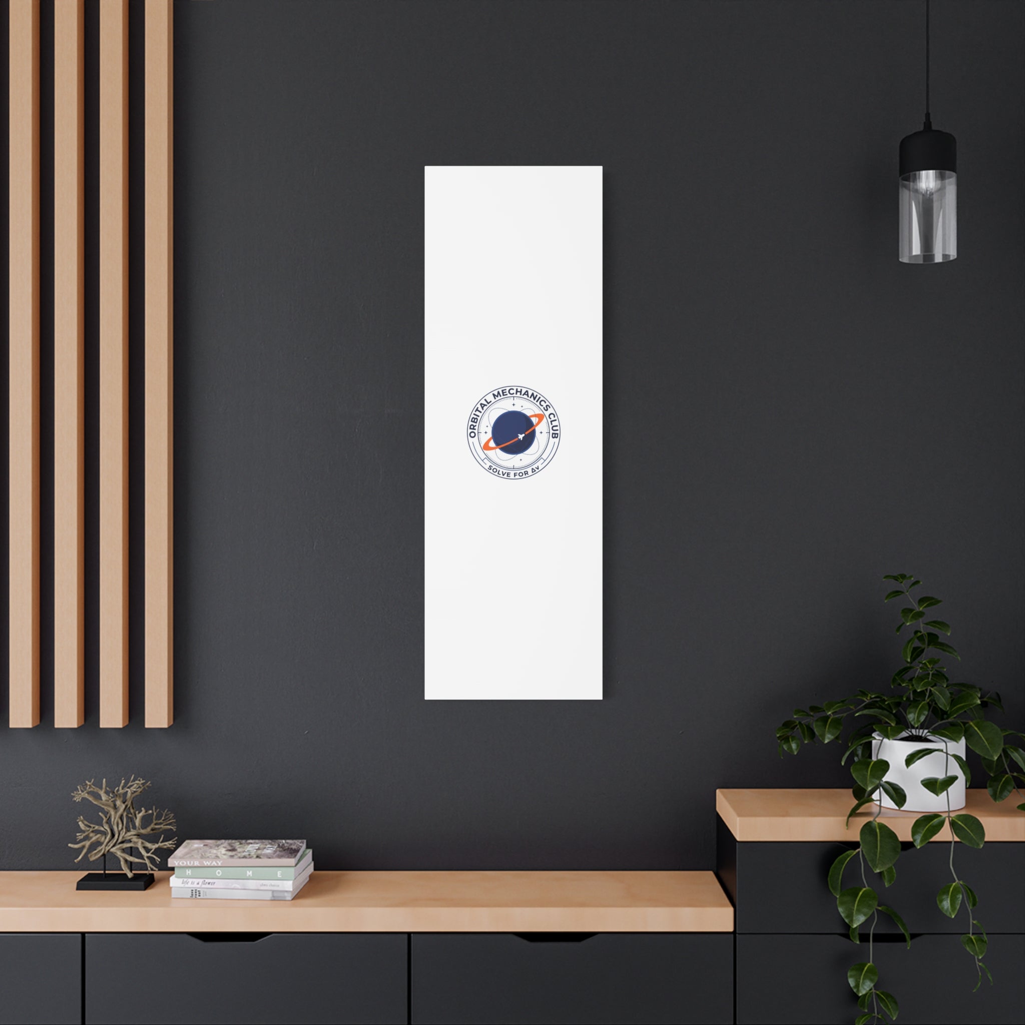 Orbital Mechanics Club Mission Patch Canvas – Space Rocket Wall Art | Astronaut & STEM Decor | Science Aesthetic Canvas
