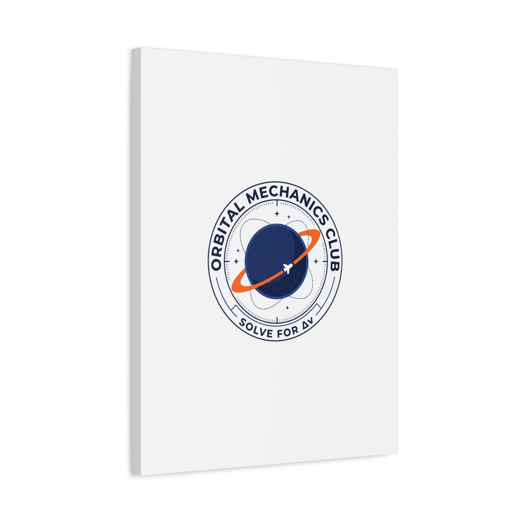 Orbital Mechanics Club Mission Patch Canvas – Space Rocket Wall Art | Astronaut & STEM Decor | Science Aesthetic Canvas