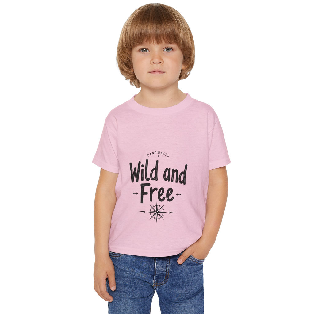 Wild and Free Toddler T-Shirt – Cute Adventure Kids Tee | “Roar Means Love” Back Print | Soft Cotton Shirt for Toddlers