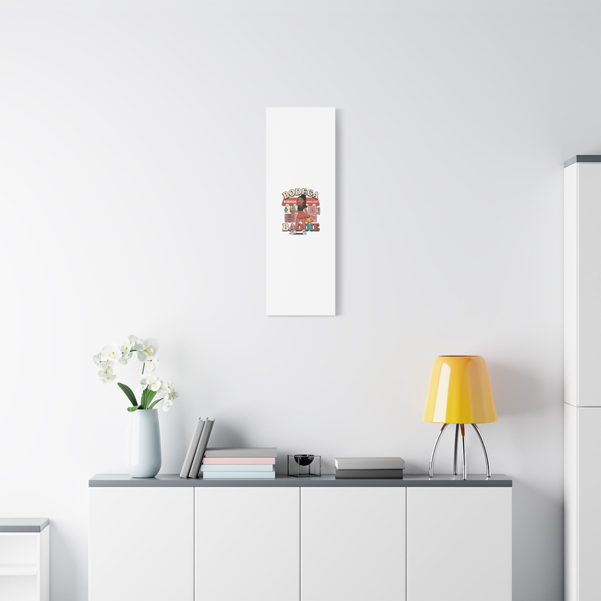 Bodega Baddie Matte Canvas Wall Art – NYC Y2K Aesthetic | Spanglish Deli Vibe | Streetwear Inspired Stretched Canvas
