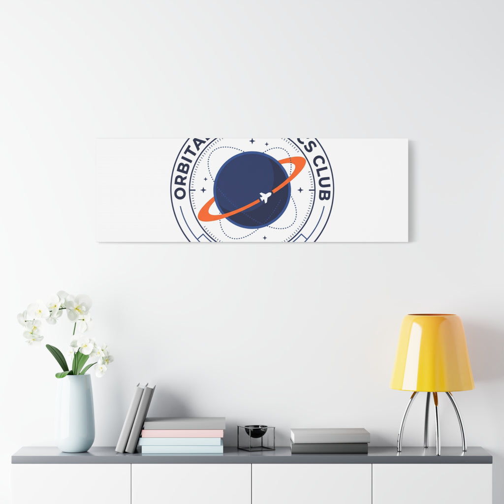 Orbital Mechanics Club Mission Patch Canvas – Space Rocket Wall Art | Astronaut & STEM Decor | Science Aesthetic Canvas